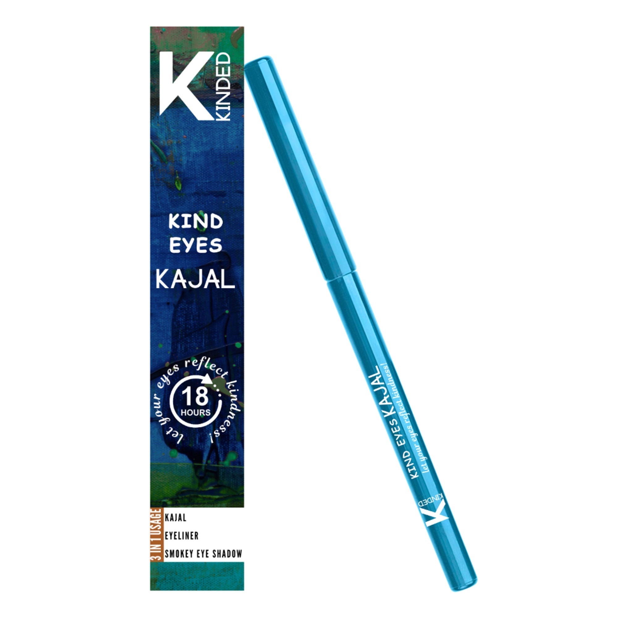 KINDED Kind Eyes Kajal 3 In 1 Kohl Kajal Eye Liner Smokey Eye Shadow - 03 Treasured Turquoise