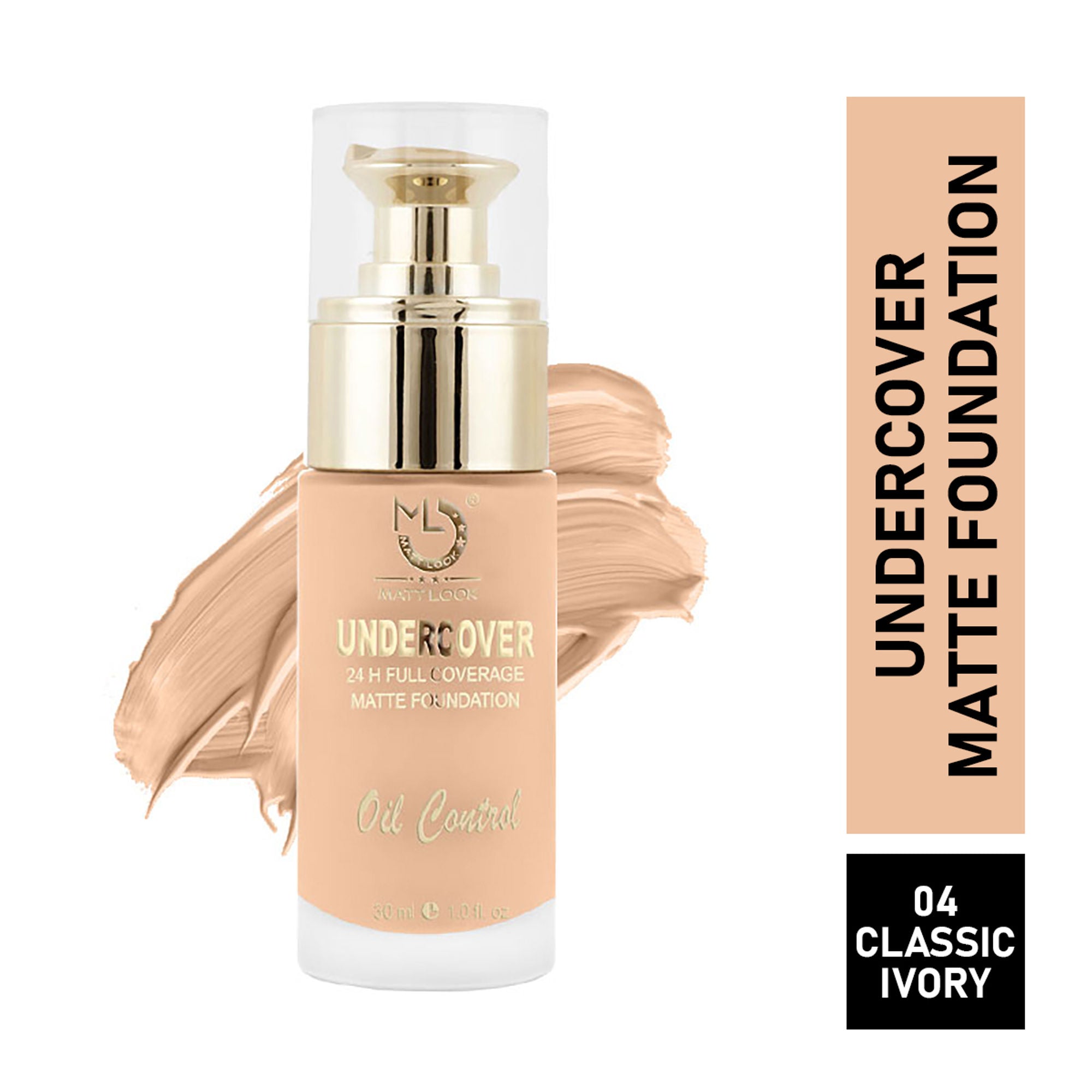 Matt Look Undercover 24Hr Full Coverage & Oil Control Matte Foundation - Classic Ivory