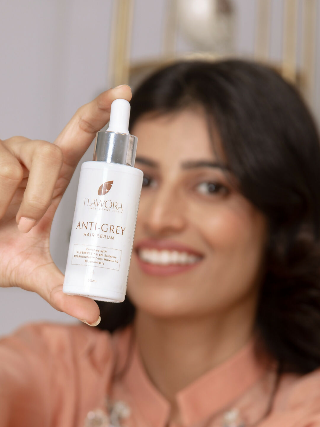 Flawora Set of Anti-Grey Hair Serum and D-Tan Lotion