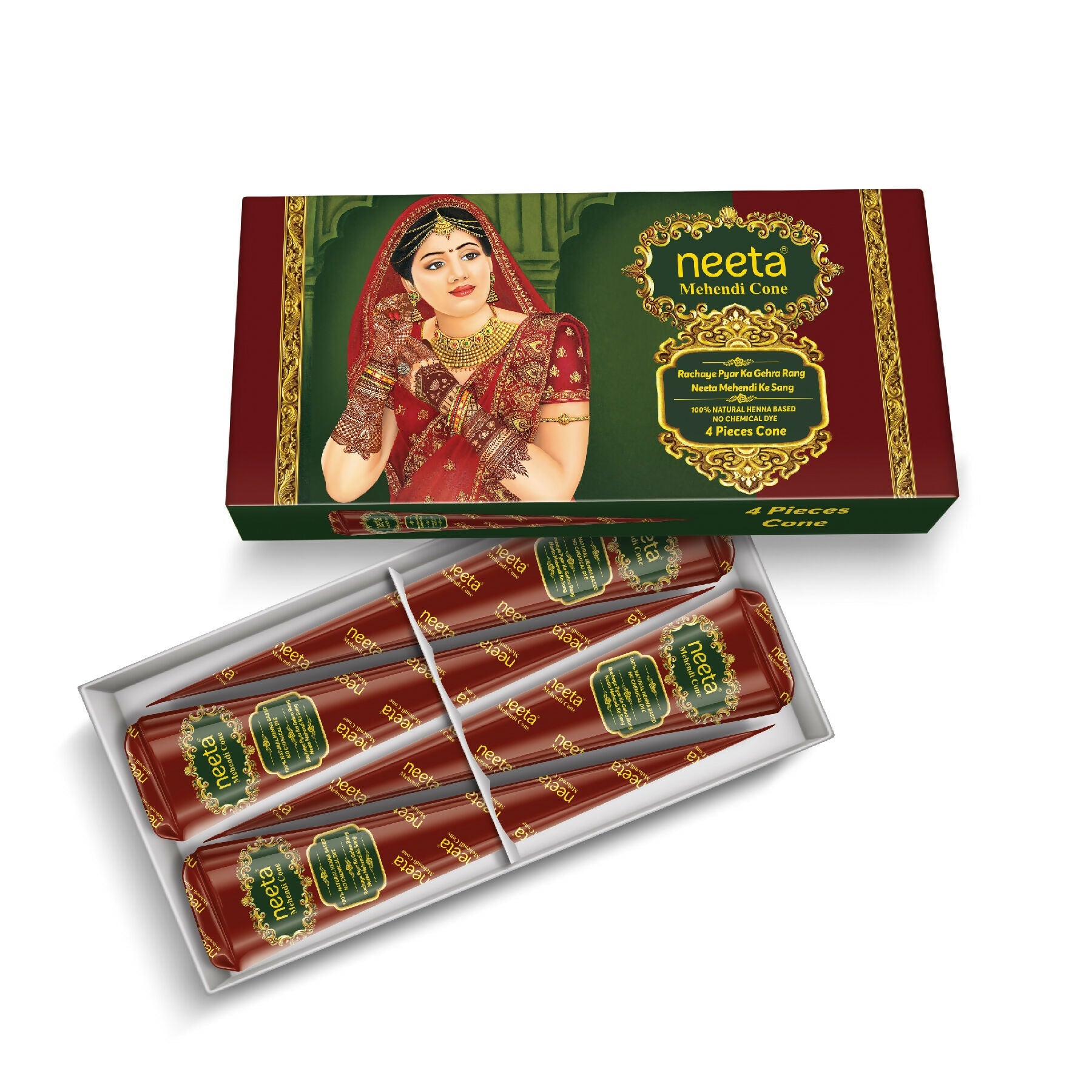 Neeta Mehendi Cone for Hand Design – 4 Henna Cones