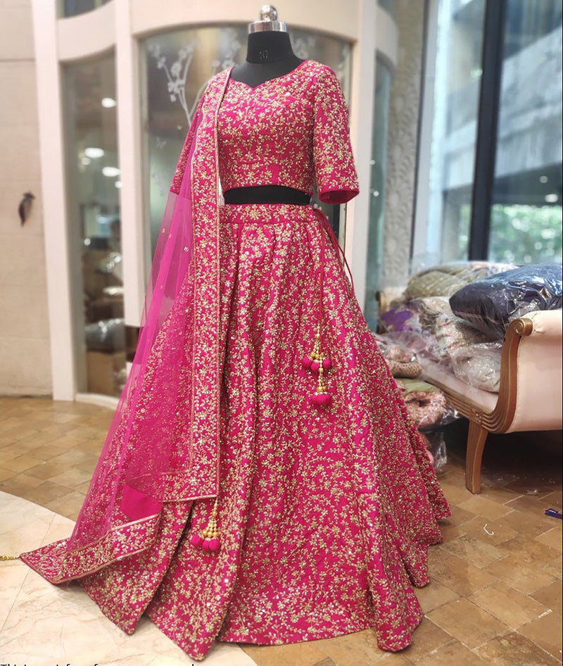 Aastha fashion off pink Lehenga Choli with two tone tafeta satin silk fabric blouse fabric