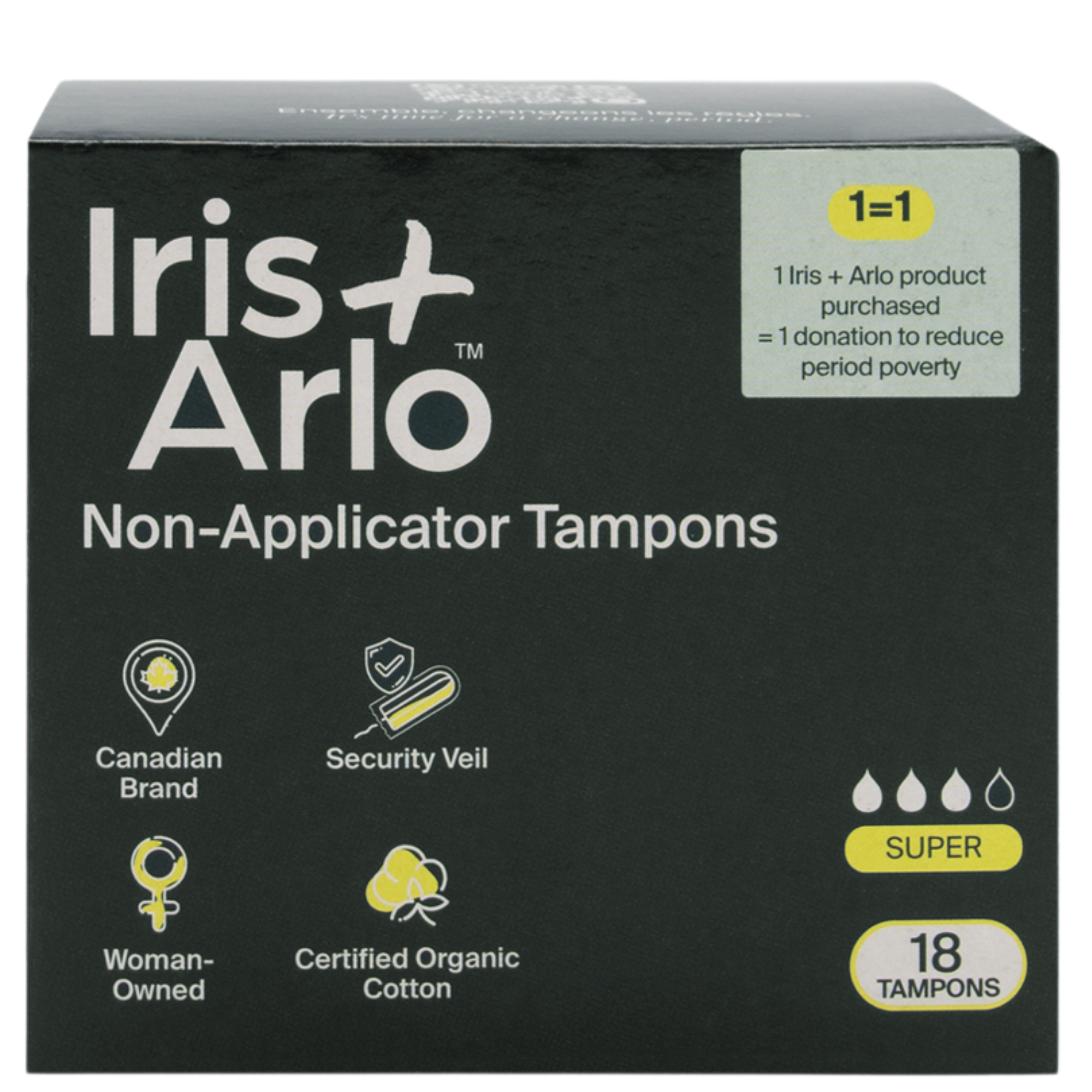 100% Organic Cotton Non-Applicator Tampons