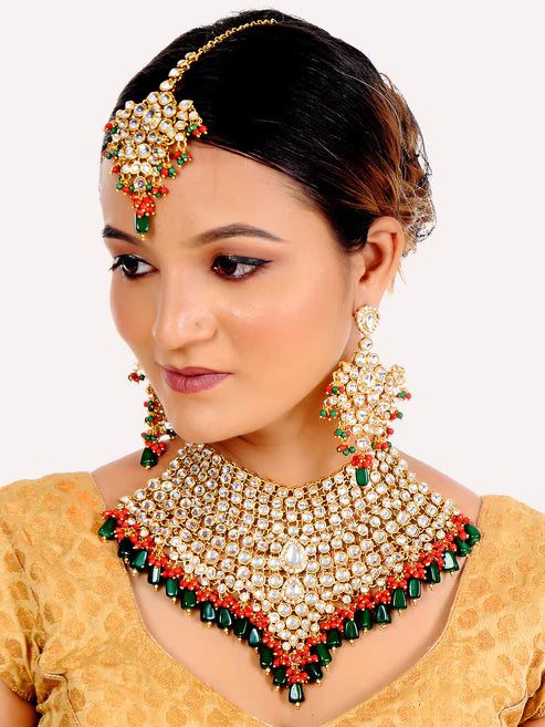 Tehzeeb Creation Kundan Bridal Set for Women & Girls THZ397