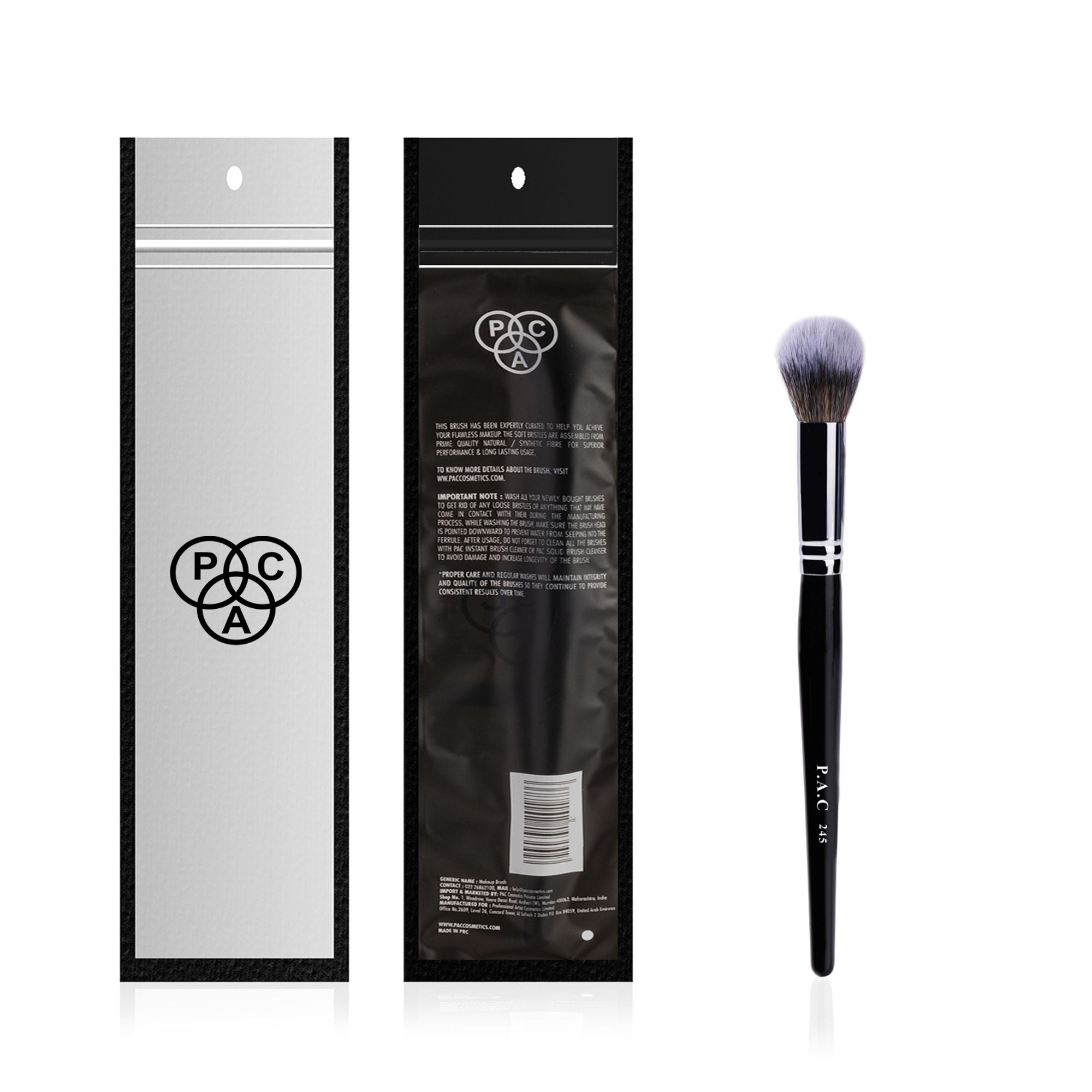 PAC Studio Powder Brush 245 - Medium Dome Shaped Sculpting Powder Brush, Feather Soft Synthetic Bristles