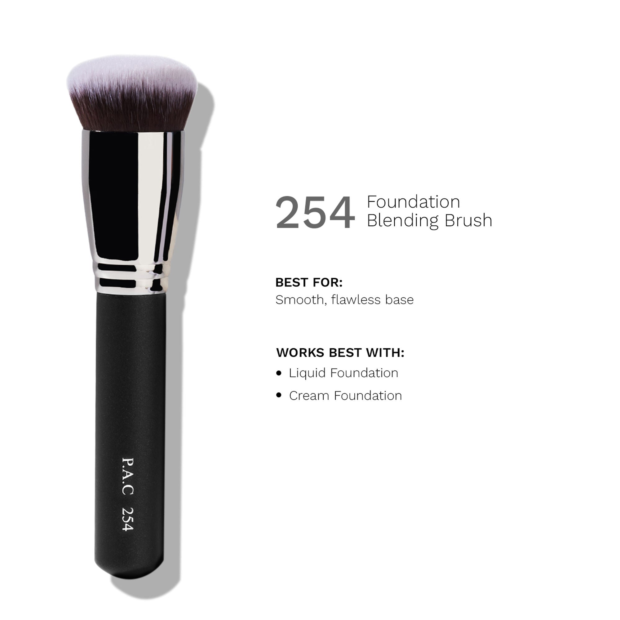 PAC Studio Foundation Blending Brush 254 -Densely Packed Large Dome Shaped Brush, Full Coverage Application
