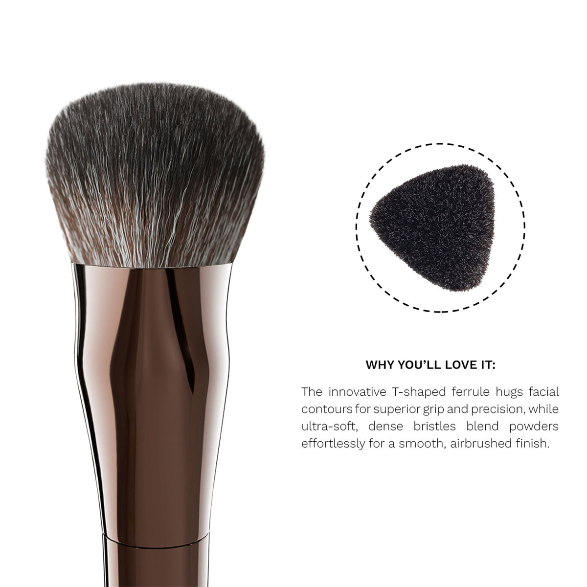 PAC Studio T01 Multi-Purpose Powder Brush - Densely Packed Synthetic Bristles, Ideal for Blush & Contour