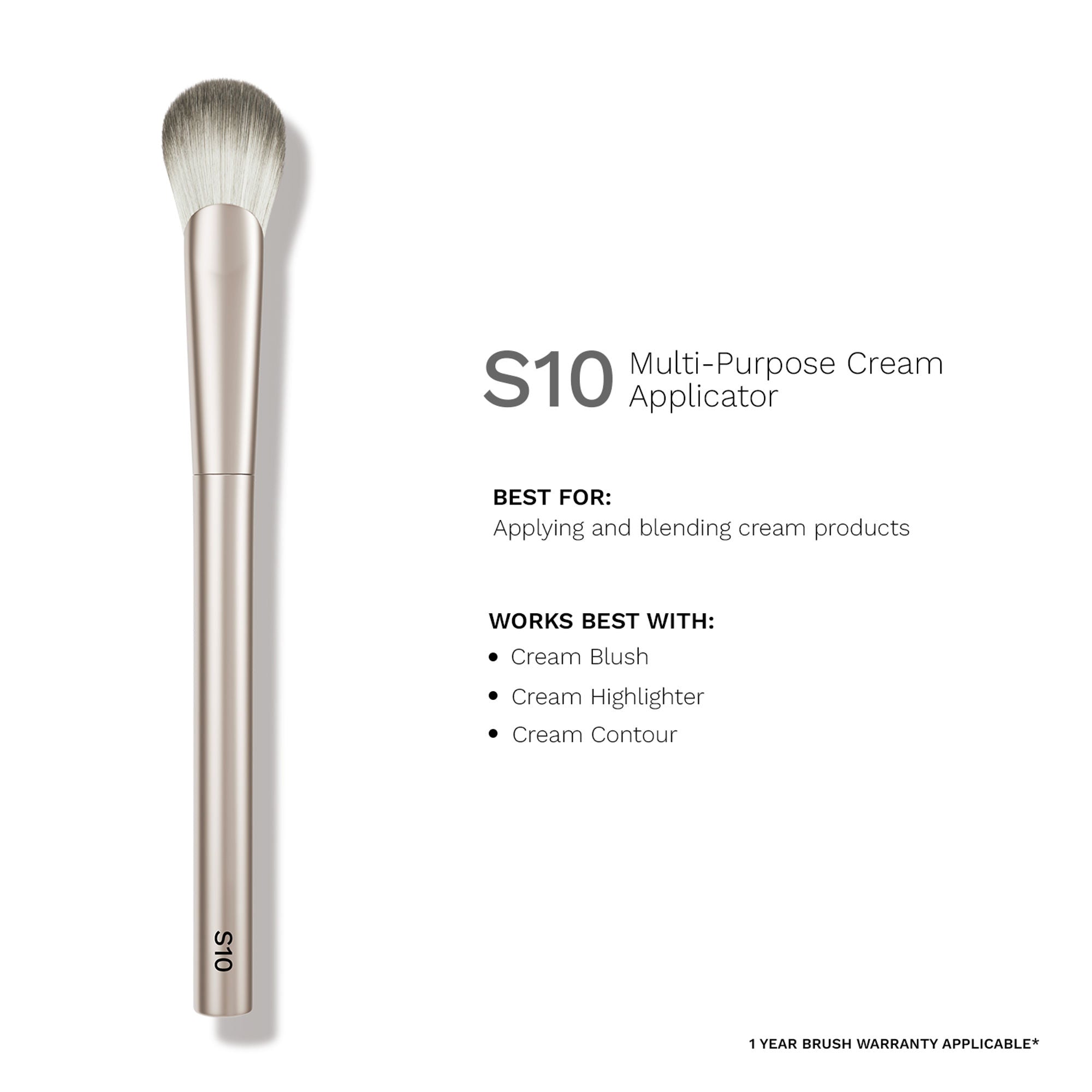 PAC Studio S10 Multi-Purpose Cream Applicator - Slanted Head for Precise Control Natural Streak-Free Finish