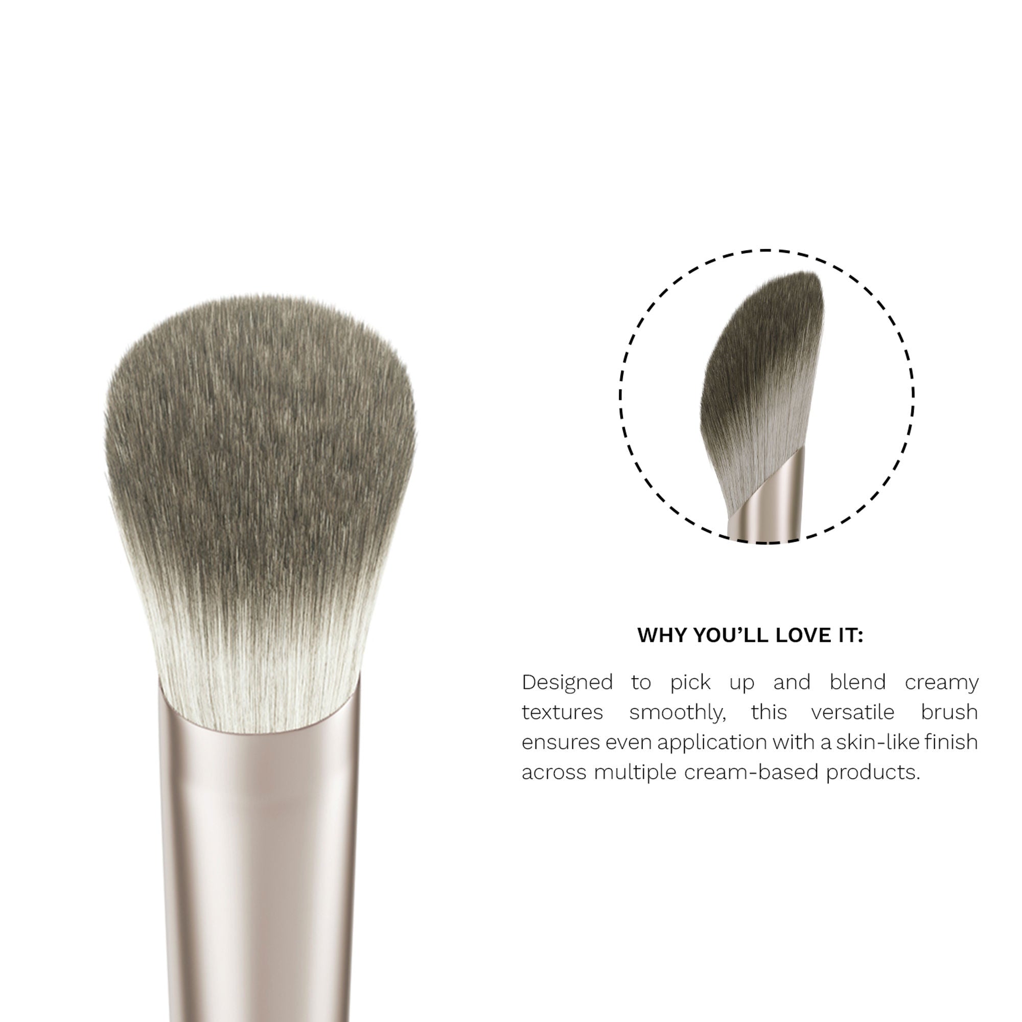 PAC Studio S10 Multi-Purpose Cream Applicator - Slanted Head for Precise Control Natural Streak-Free Finish