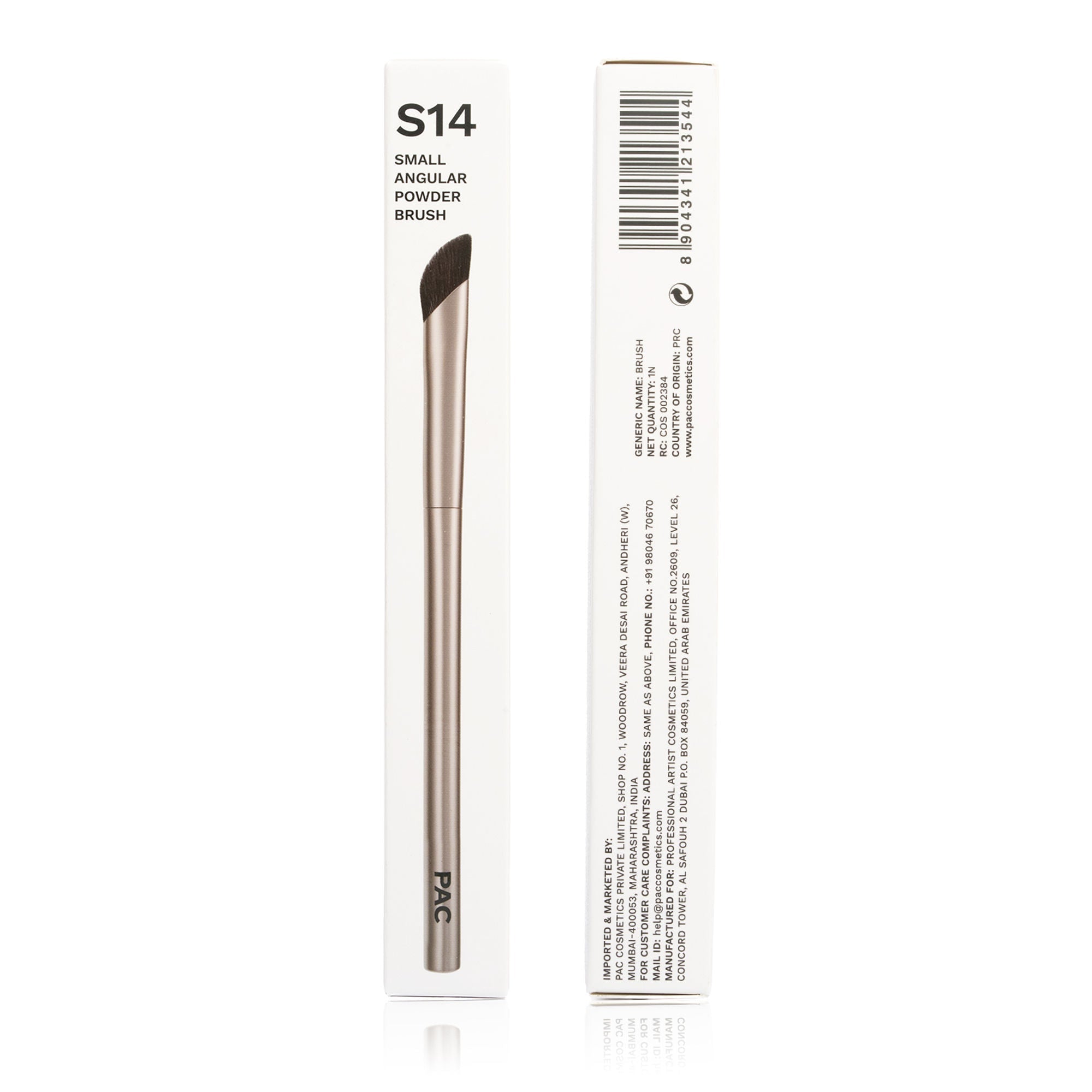 PAC Studio S14 Small Angular Powder Brush - Short Angled Brush for Precise Detailing & Lash Line Definition