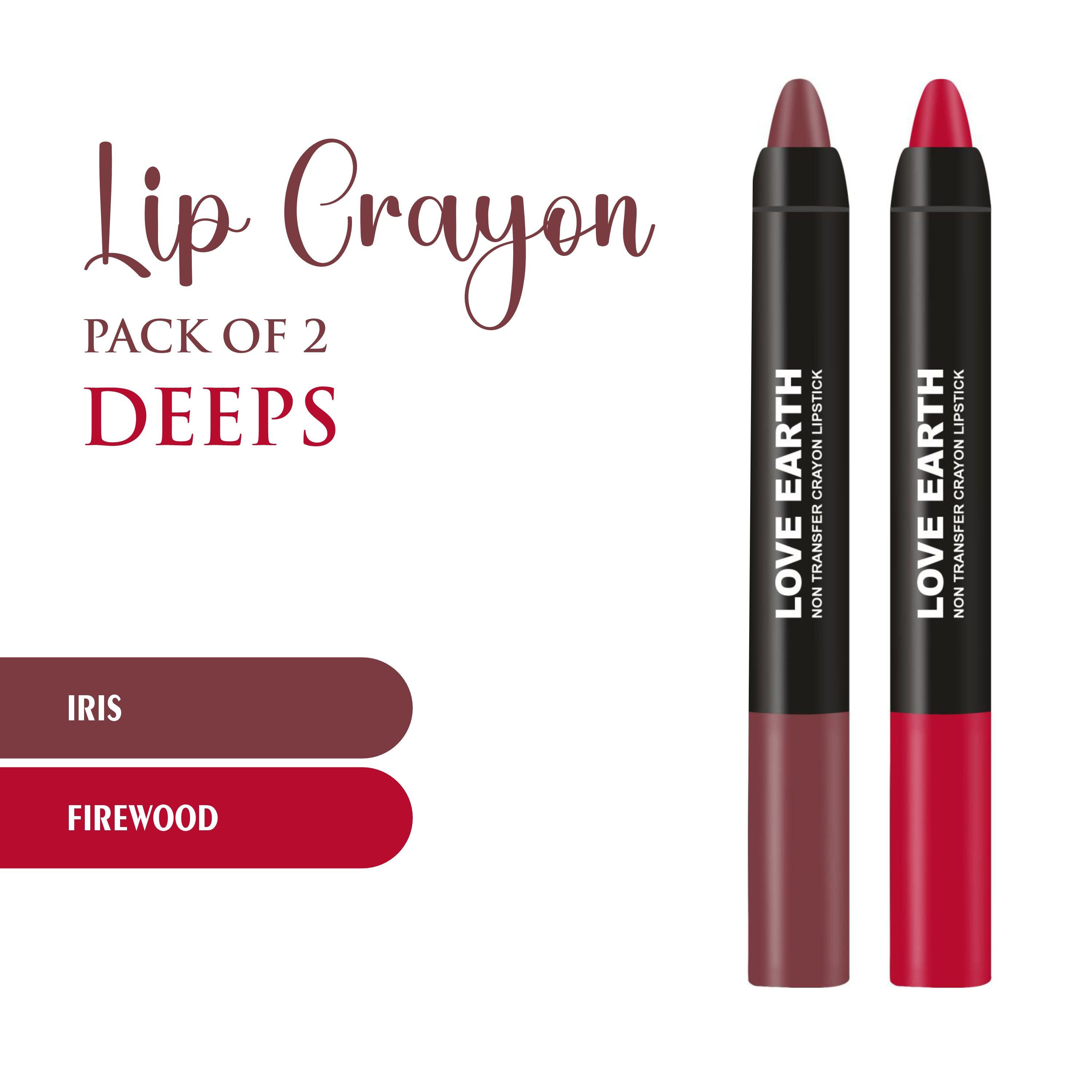 Love Earth Lip Crayon Non-Transfer Lipstick - Deeps