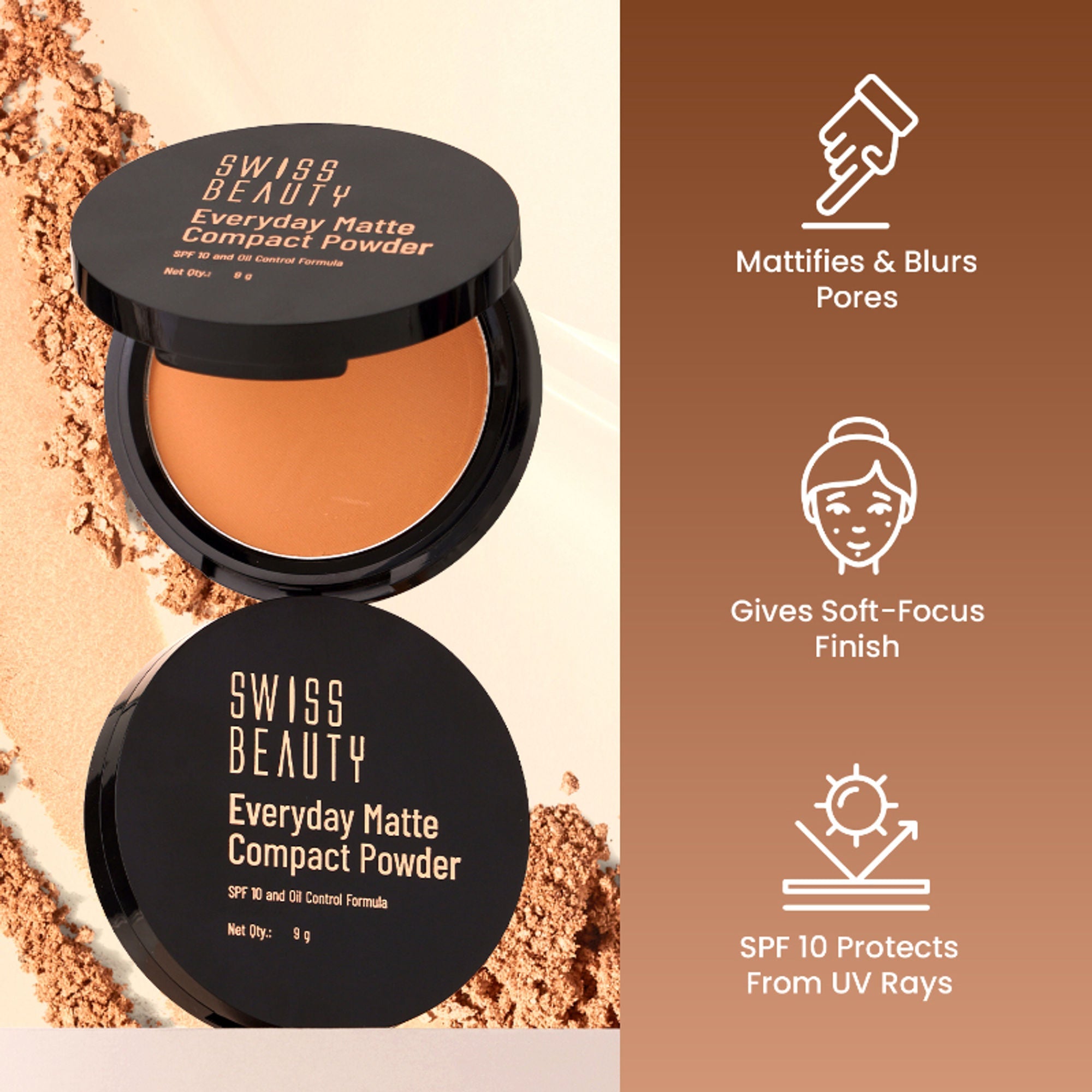 Swiss Beauty Everyday Matte Compact - 3 Vanilla