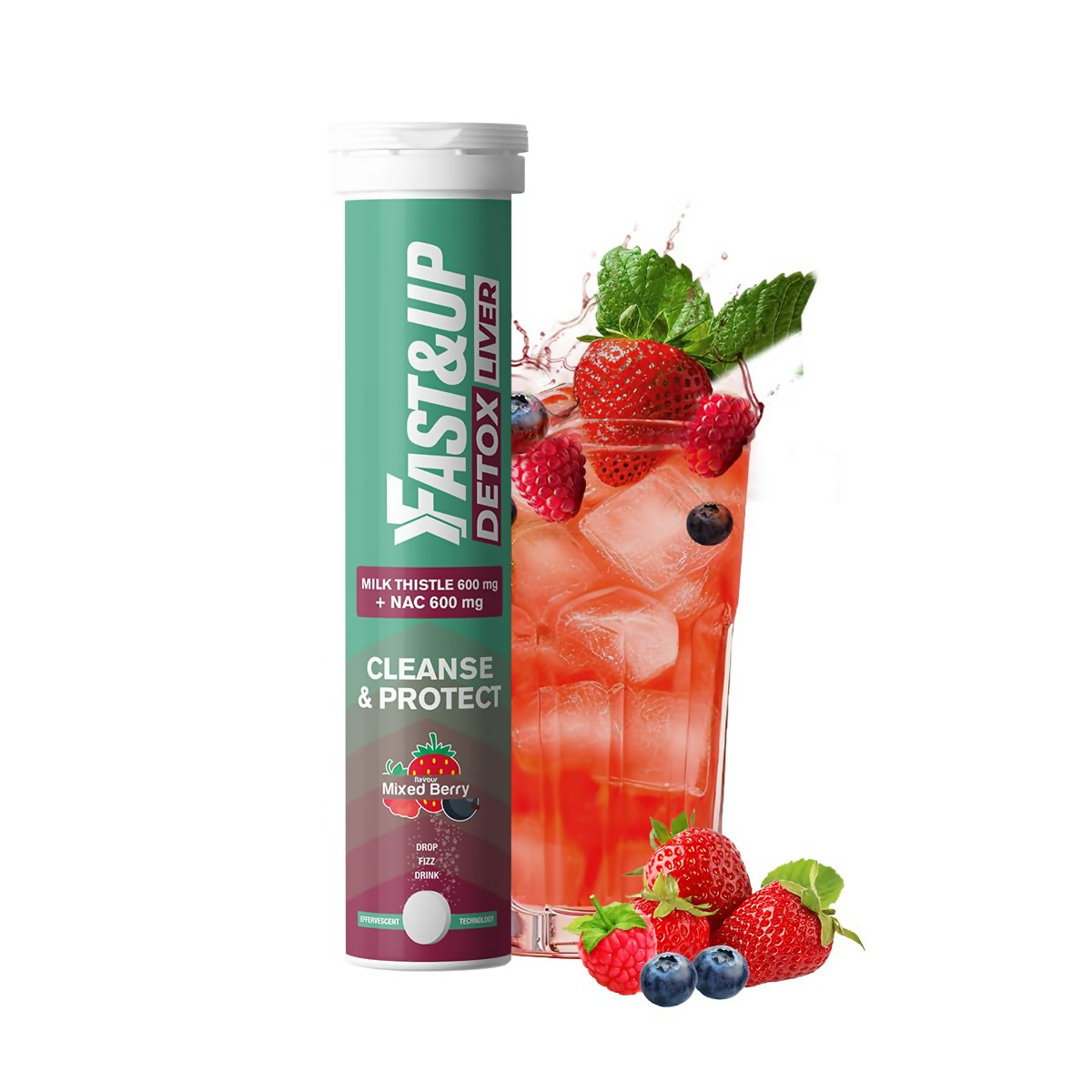 Fast&Up Liver Detox - Daily Liver Cleanser Drink Milk Thistle + NAC Tablets