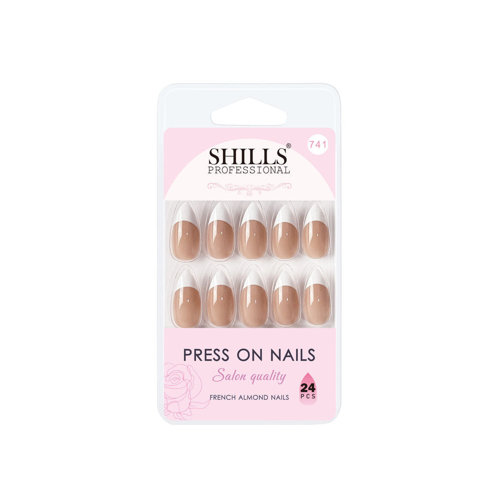 Shills Professional Reusable Press On Nails French Almond - SPN741