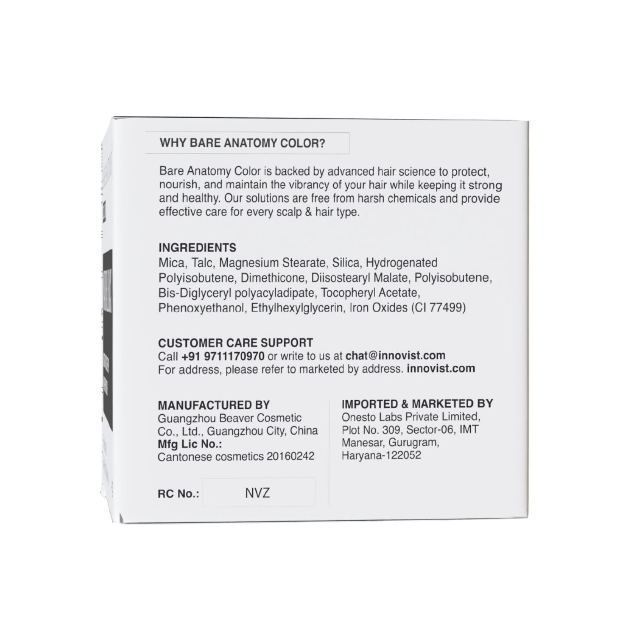 Bare Anatomy Cover-Up Hair Powder 100% Instant Grey Coverage Seamless Natural Finish - Black