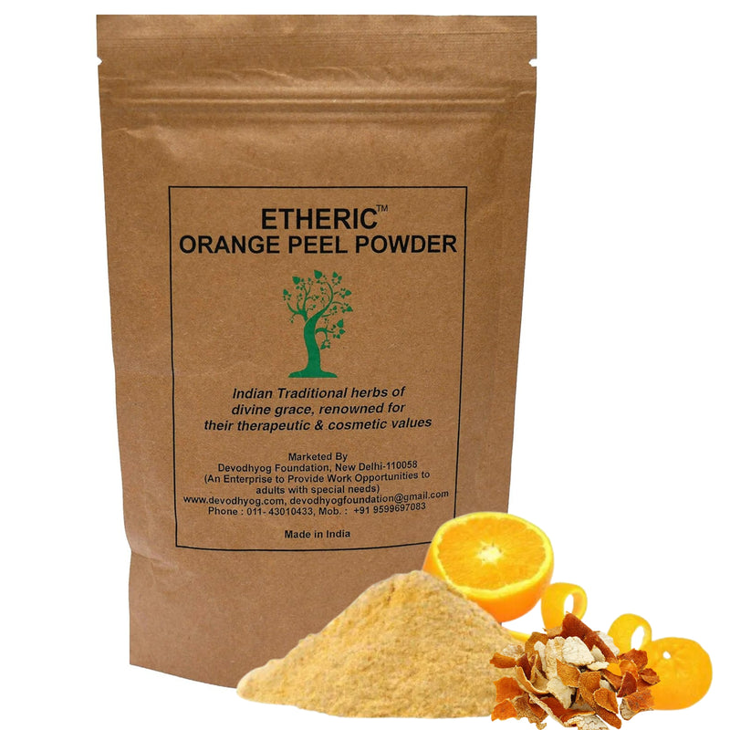 Etheric Orange Peel Powder for Anti Acne & Pimples (150 gm) I No Chemical, No preservative | Help in Tan Removal, Face cleansing and make skin glowing