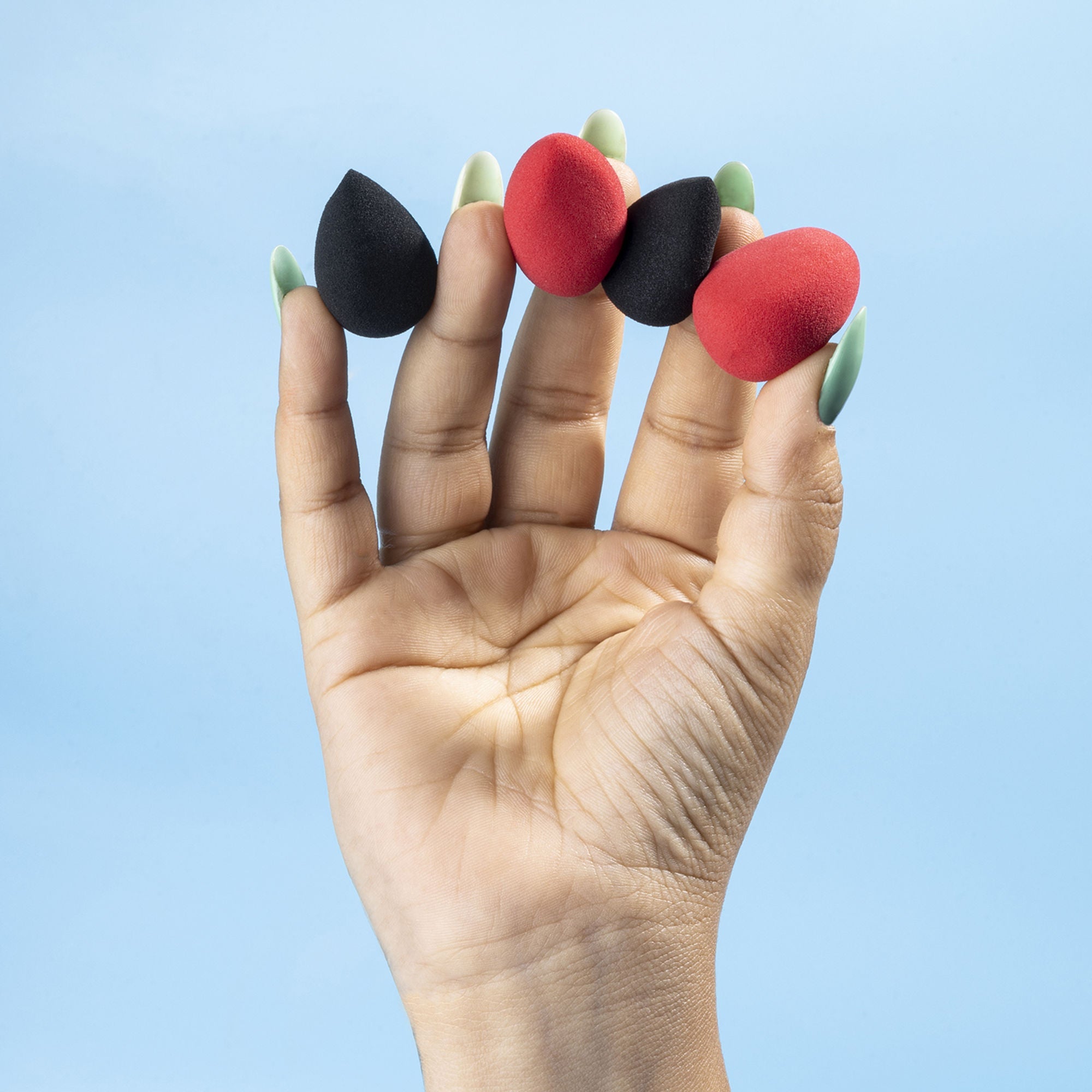 PAC Studio Beauty Blender Sponge (Mini) (4 Pcs) (Red + Black) (Mix)