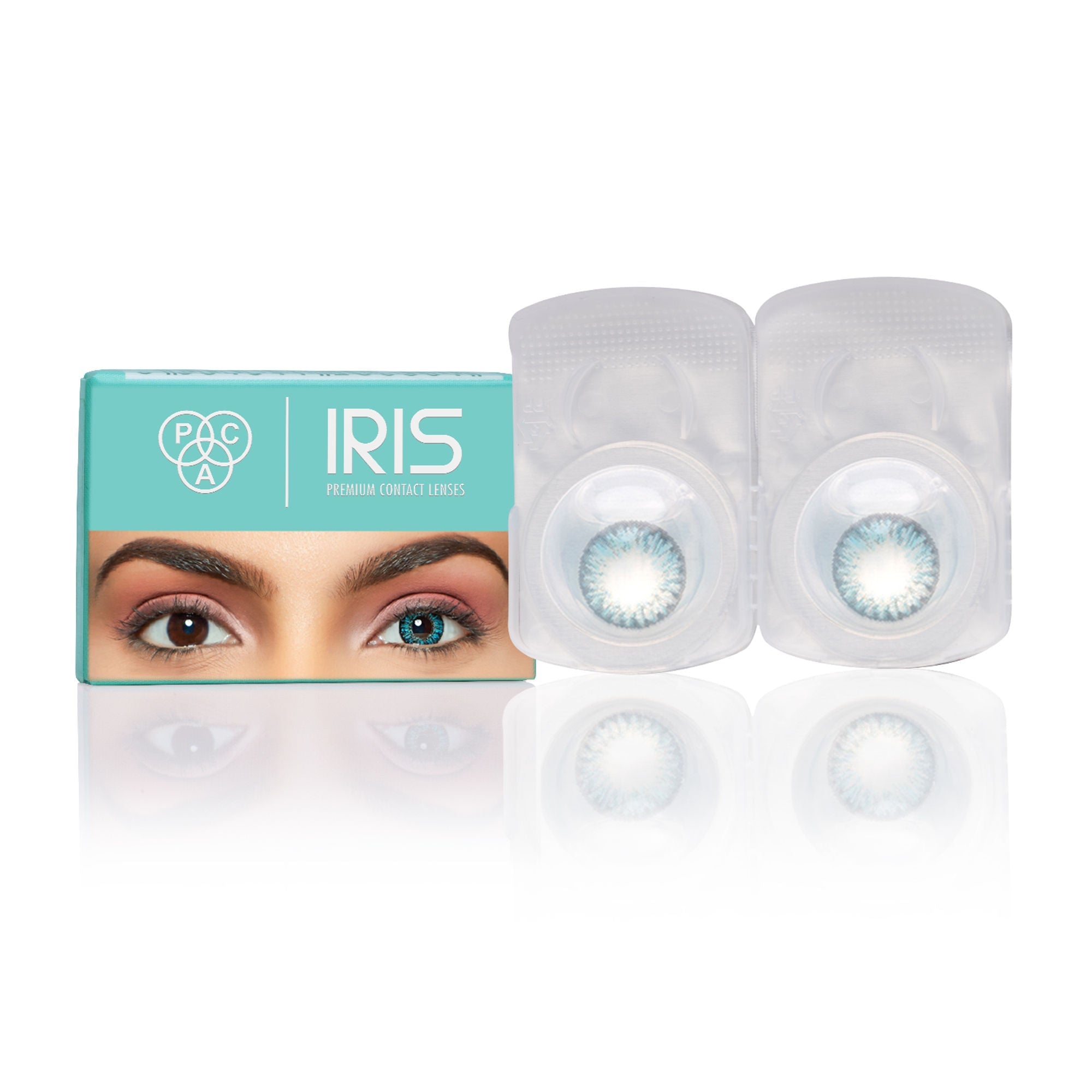PAC Studio IRIS Premium Contact Lenses Turquoise - Comfortable Natural Looking, 1 Day Wear, Non-Irritating