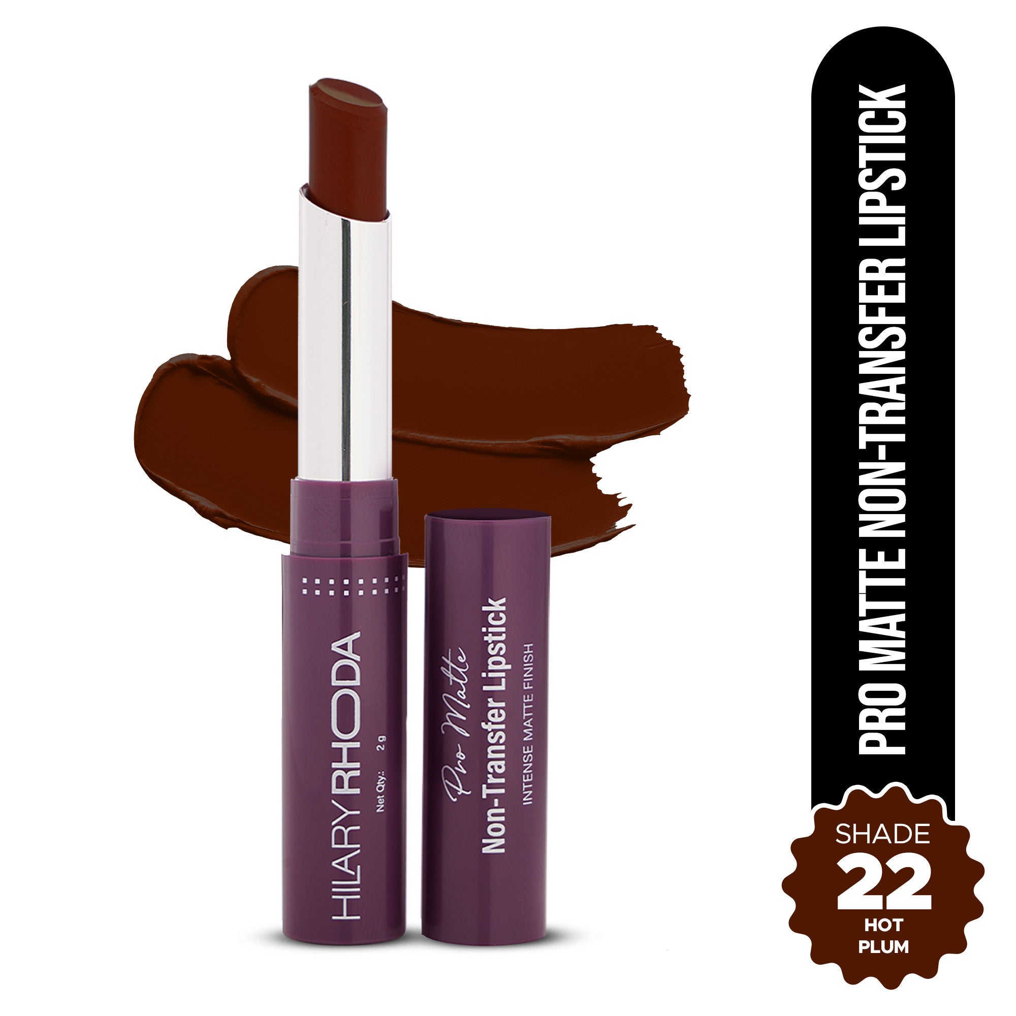 Hilary Rhoda Pro Matte Non-Transfer Waterproof Lipstick - Hot Plum 22