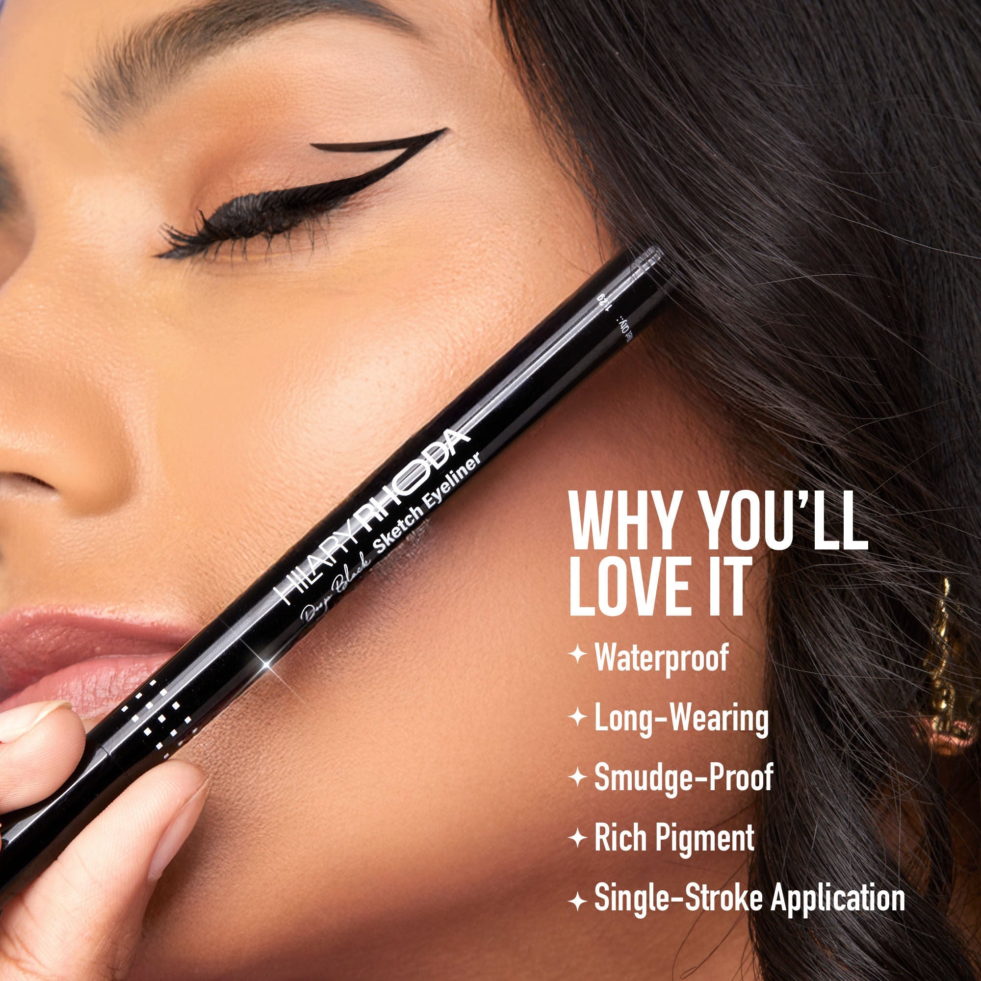 Hilary Rhoda Deep Black Sketch Waterproof Eyeliner