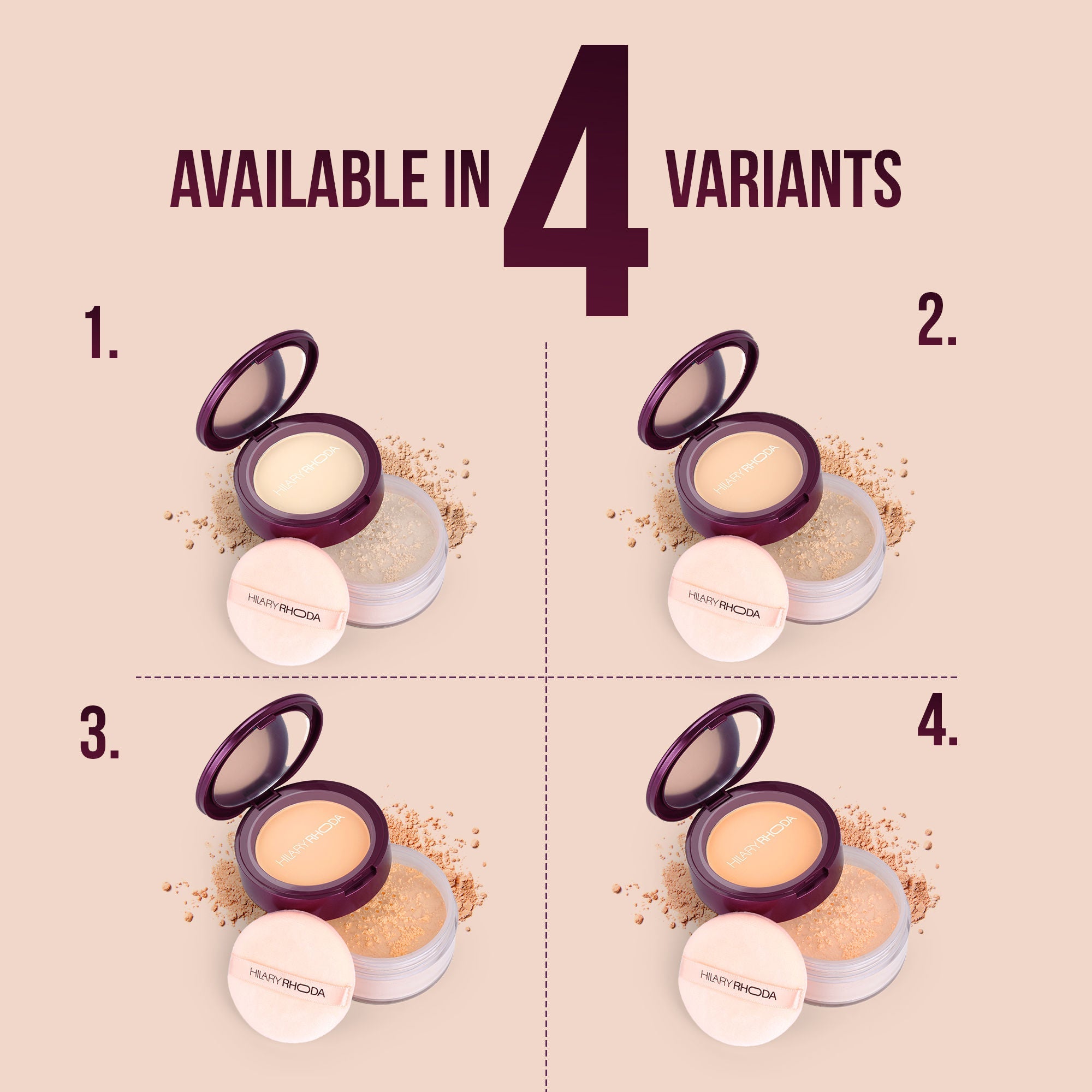 Hilary Rhoda The Setting Duo Matte Compact Powder - Ivory 01