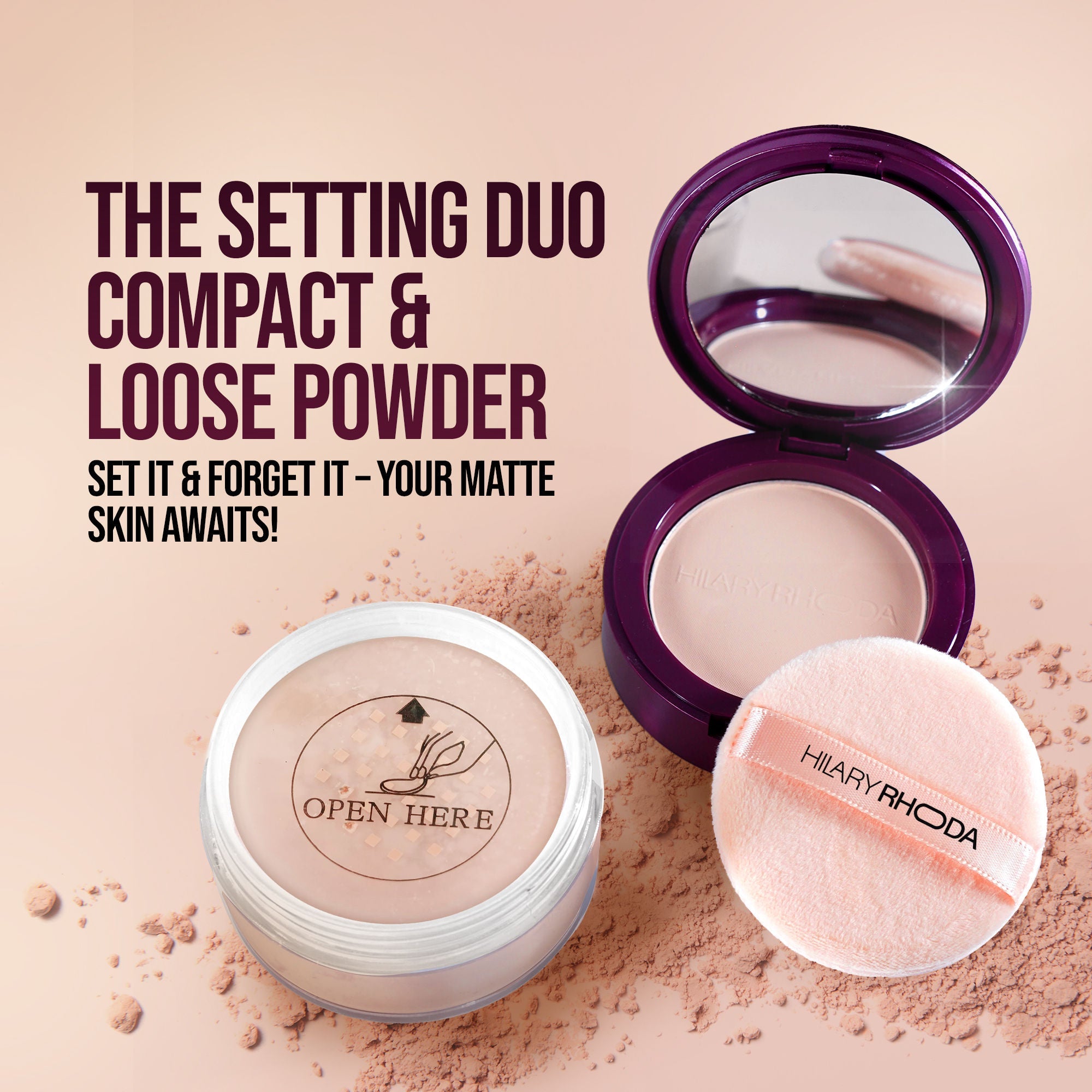 Hilary Rhoda The Setting Duo Matte Compact Powder - Beige 03