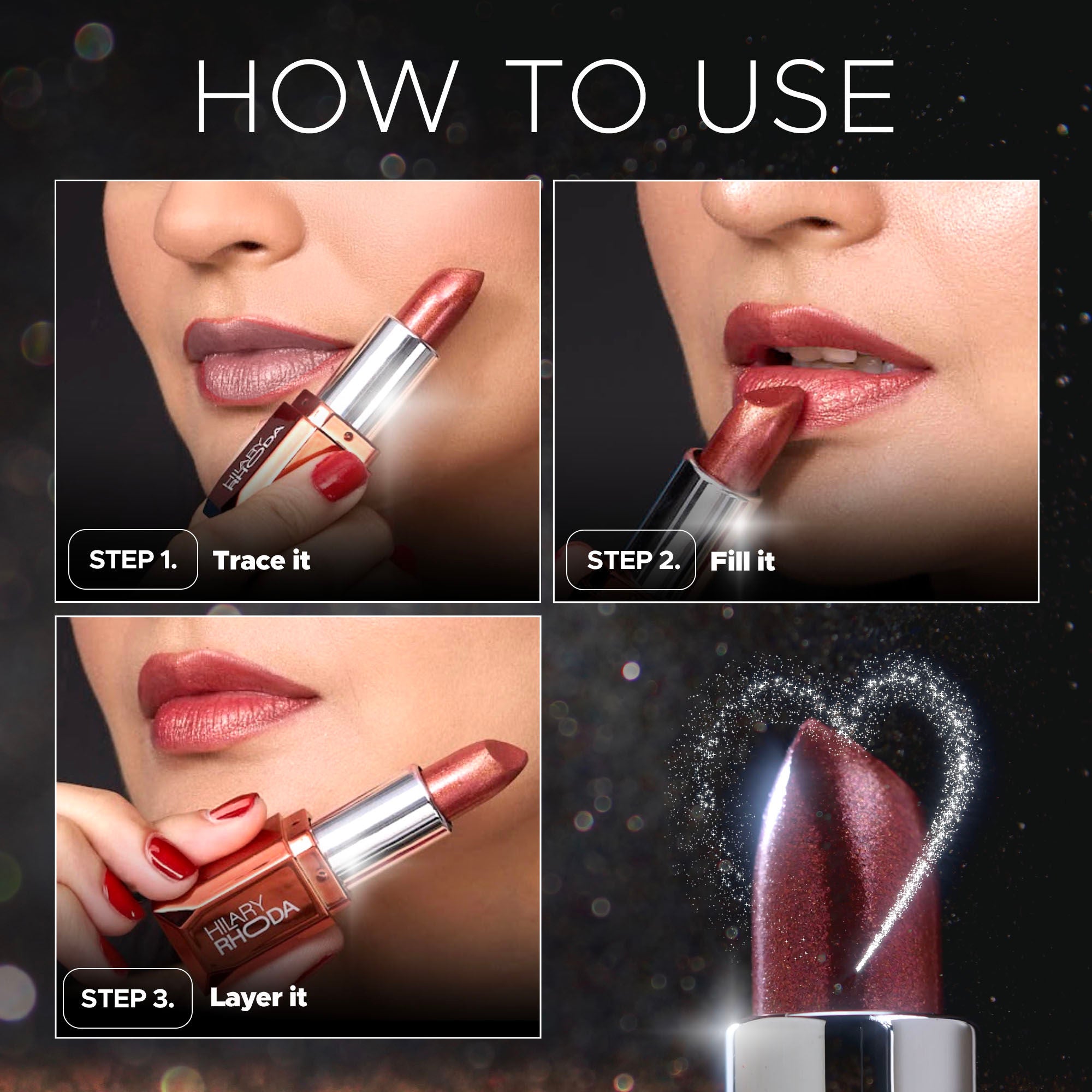 Hilary Rhoda Starlight Metallic Lipstick - Pink Saturn 02