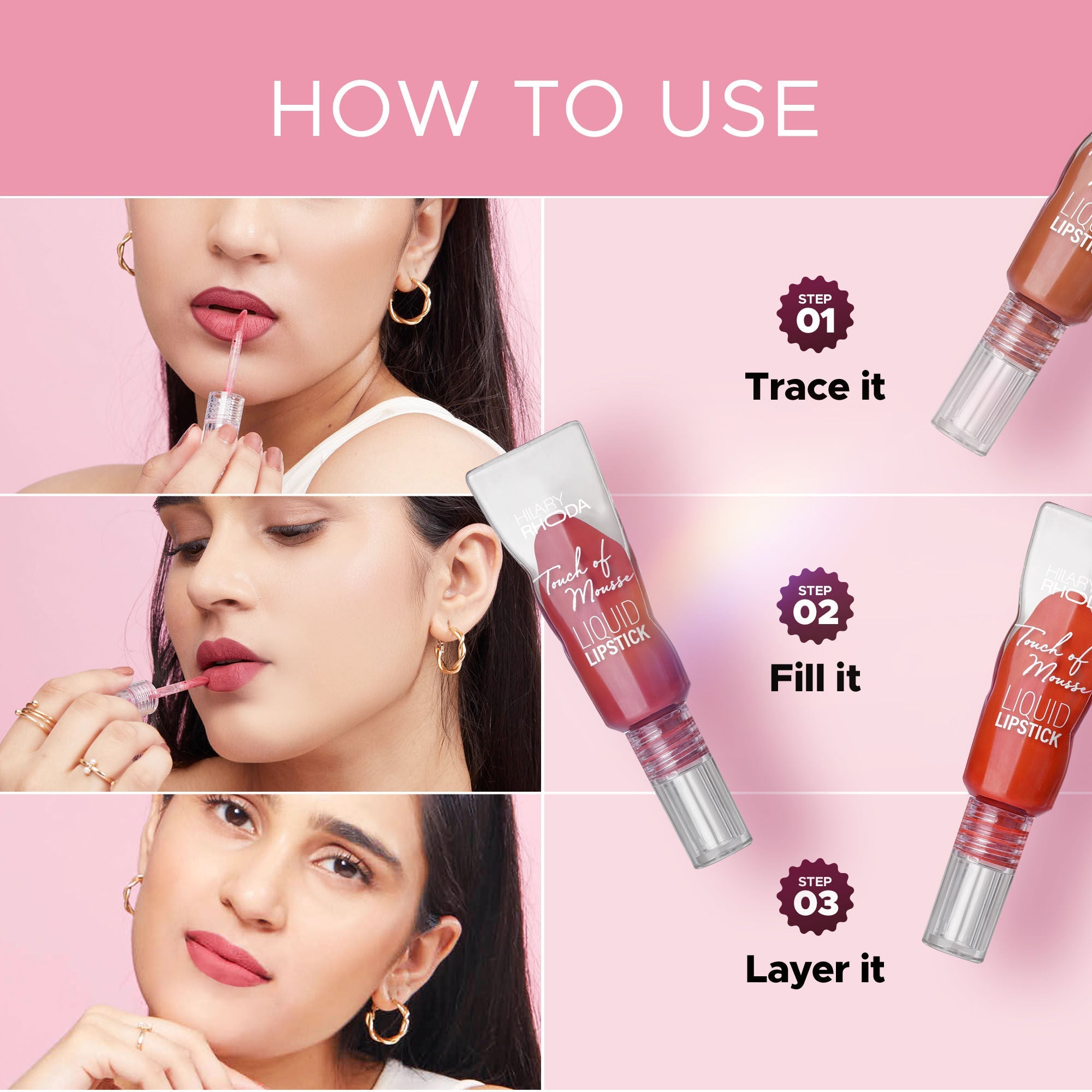 Hilary Rhoda Touch Of Mousse Waterproof Lipstick - My Forever 01