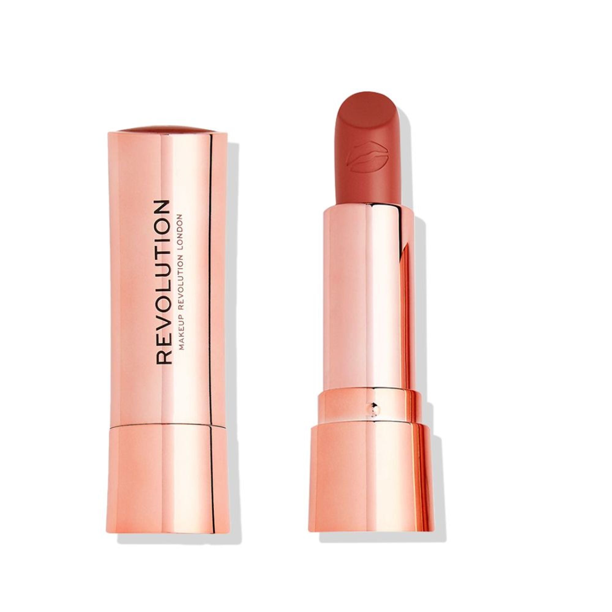 Makeup Revolution Satin Kiss Lipstick - Heart Race Peach Nude