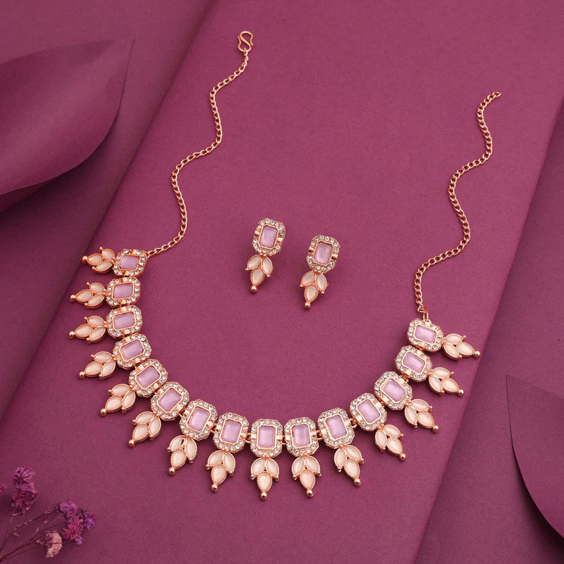 Tehzeeb Creations lavender  colour choker with stud  THZ290