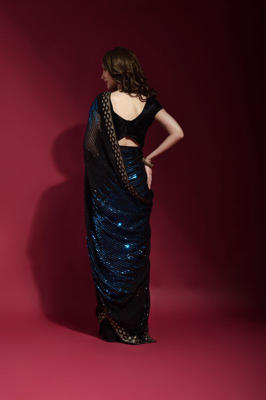 Aastha Black Heavy Georgette Heavy Satin Banglori Sequance Embroidery work