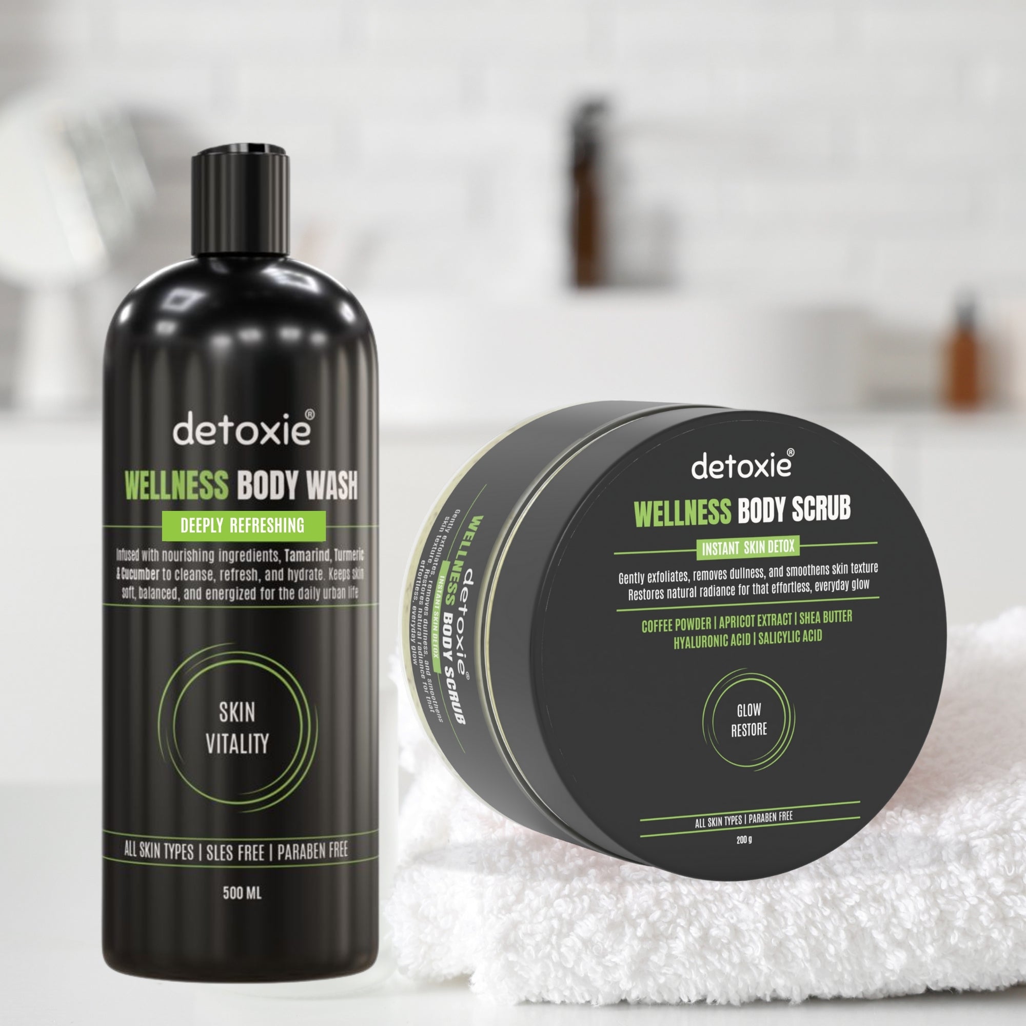 Detoxie Wellness Body Wash & Body Scrub Combo