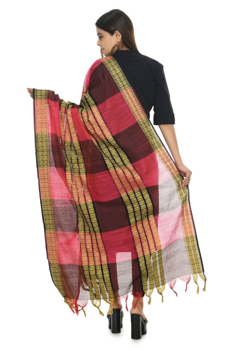 Mominos Fashion Moeza Handloom Cotton Rani Tone Dupatta