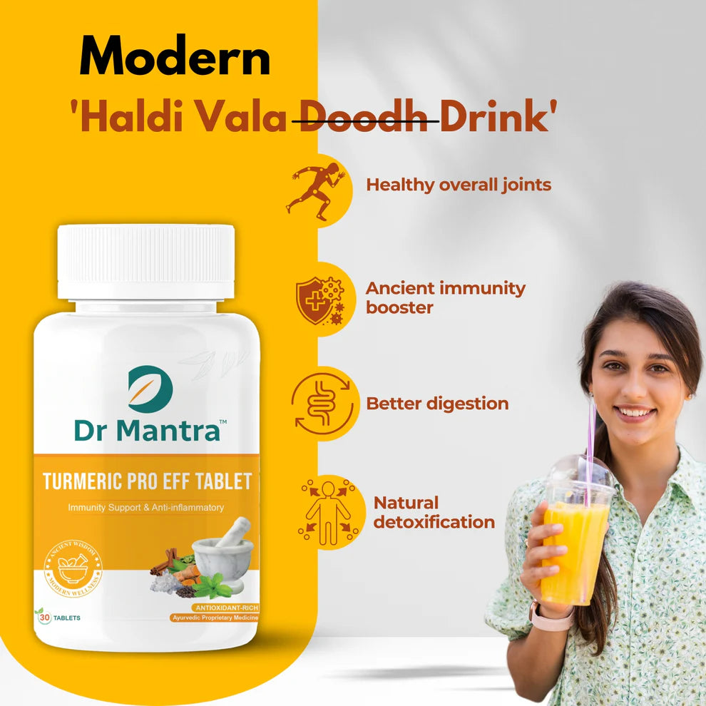 Dr Mantra Turmeric Pro Effervescent Tablets for Immunity & Cold| 15 Tablets