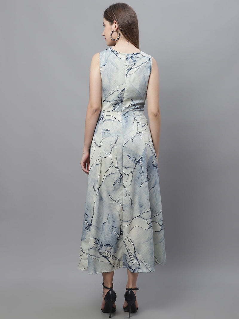 Women Blue Printed A-Line Dresses