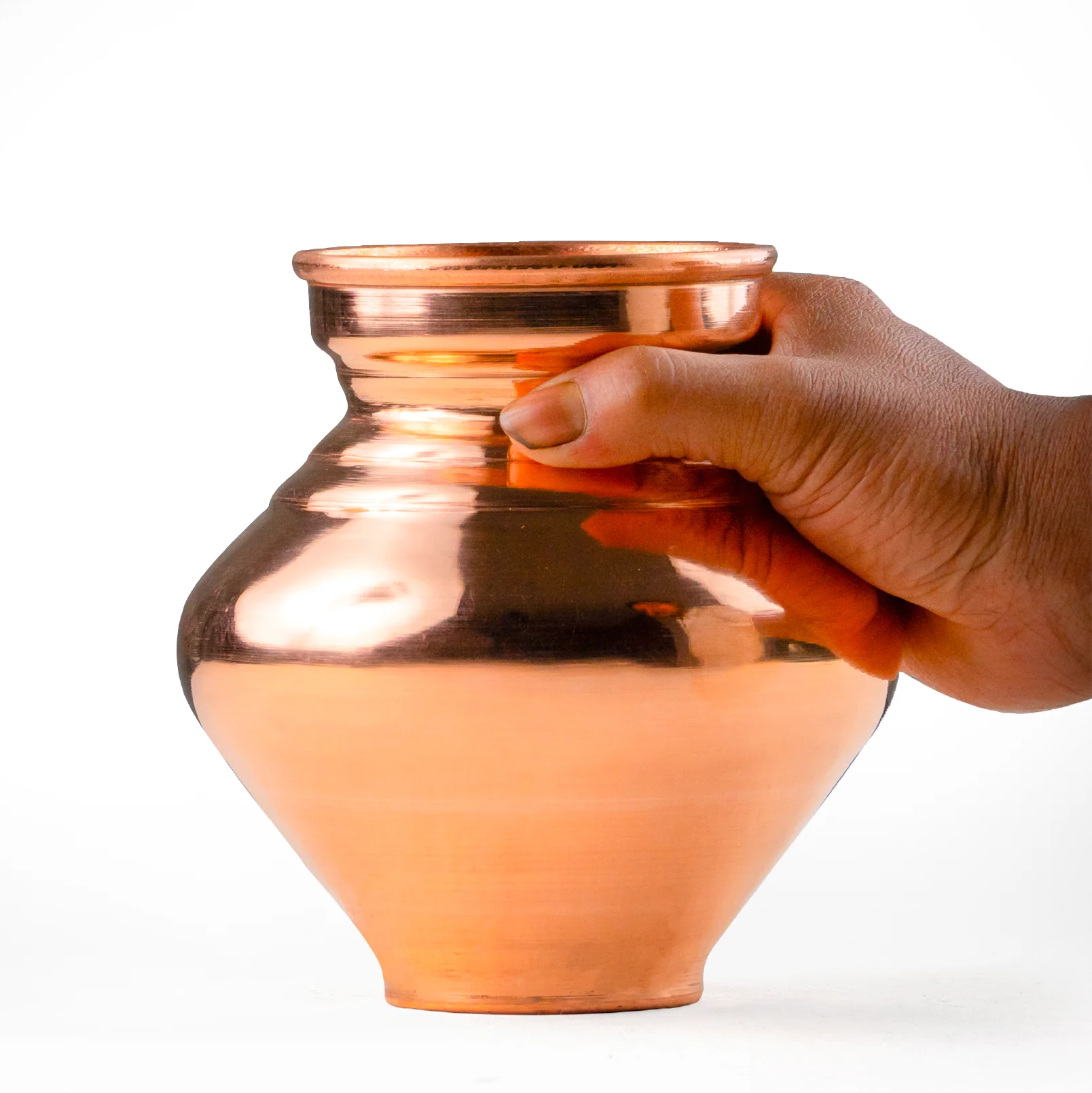 Health Smith Pure Copper Pooja Kalash - Strong & Heavy - Harmless & Lead-Free - Leak Proof