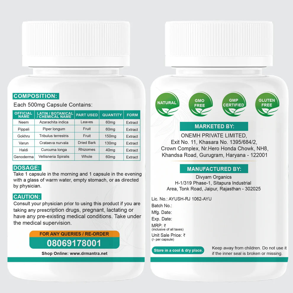 Dr Mantra Kidney Detox Capsules for Kidney Detox & Overall Kidney Health| 30 Capsules