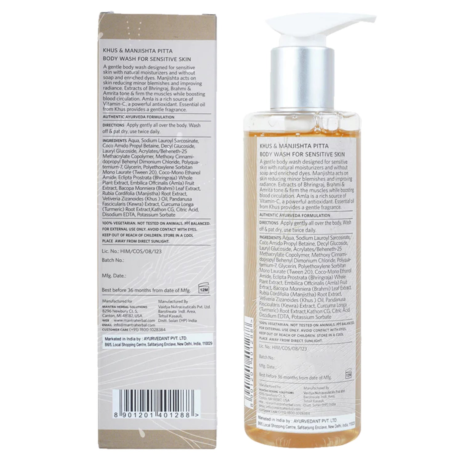 Khus and Manjistha Pitta Body Wash for Sensitive Skin - Image 3