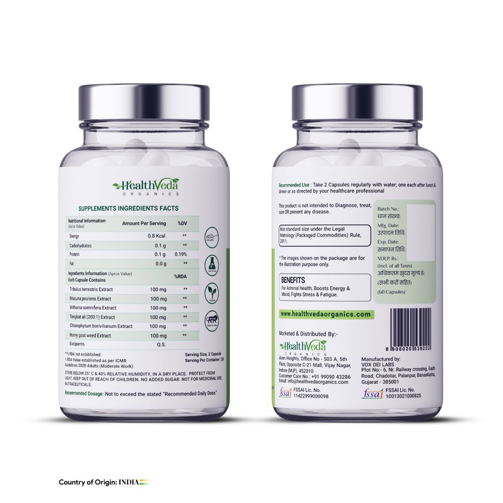 Health Veda Organics Performance Timer Veg Capsules For Men