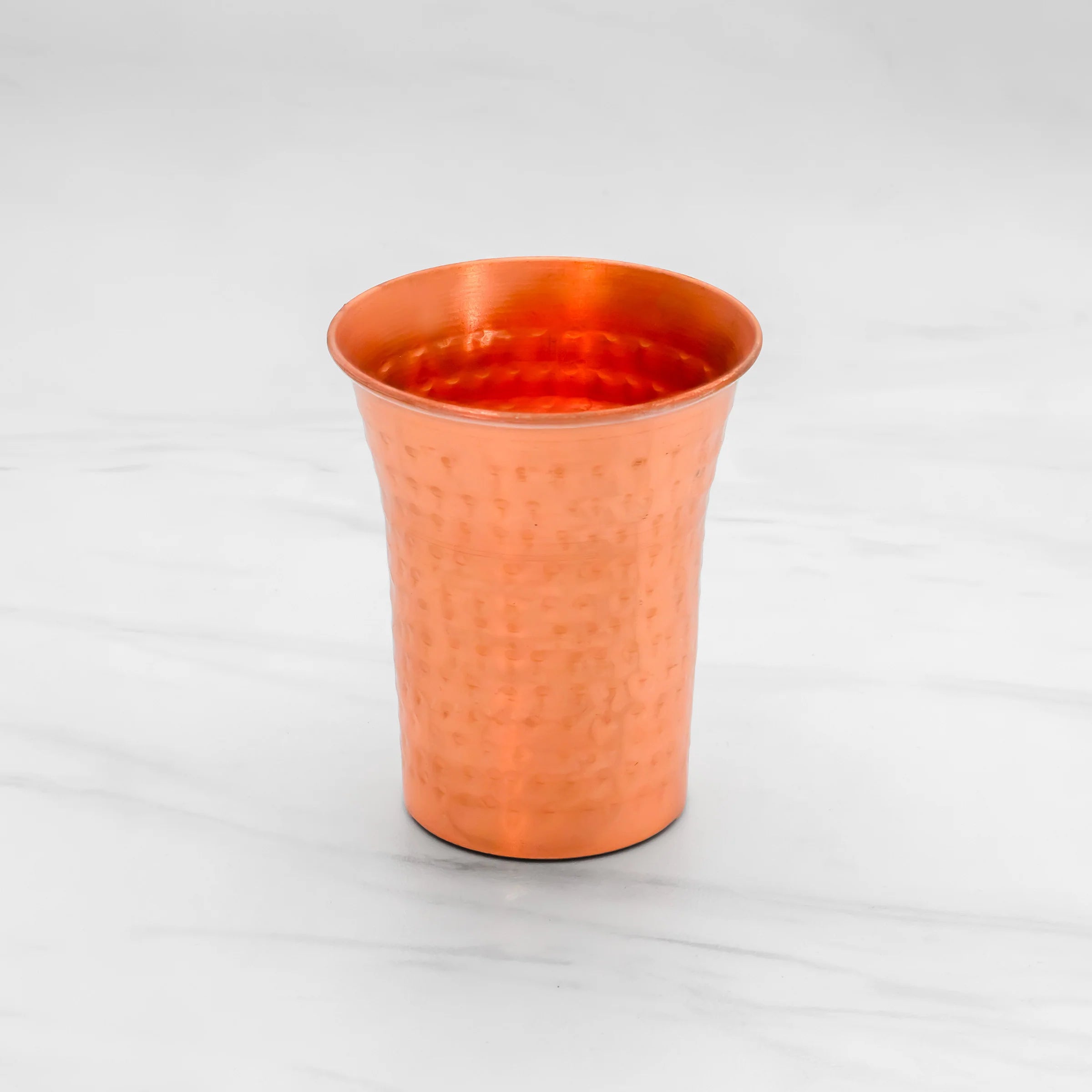 Health Smith Pure Copper Waterfall Glass with Hammered Finish