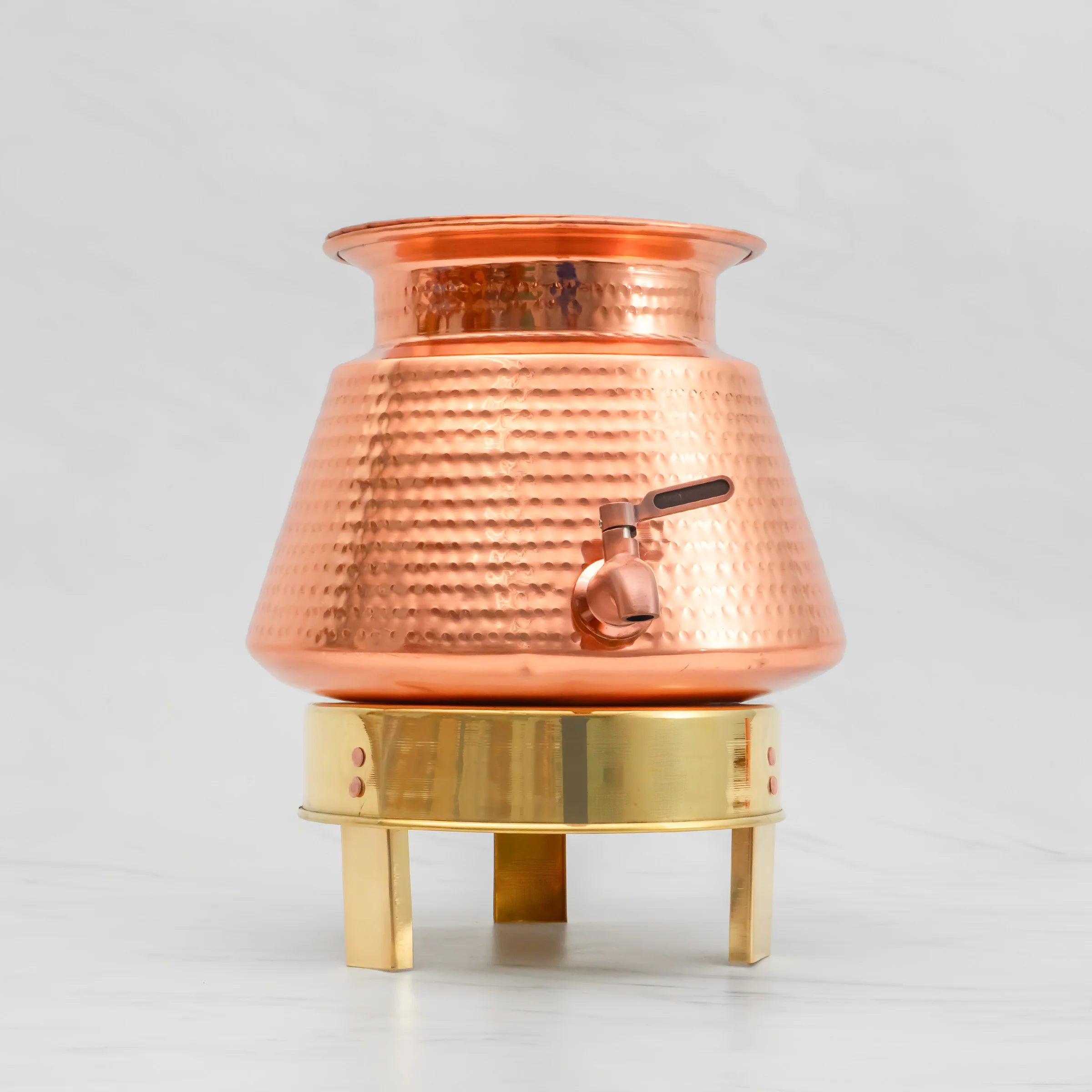 Health Smith Pure Copper Jalsagar Pot Water Dispenser with Brass Stand