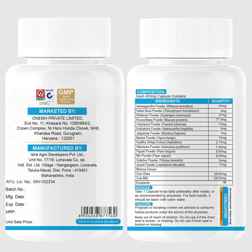 Dr Mantra Vita Pro Capsules for Men's Health & Wellness| 30 Capsules