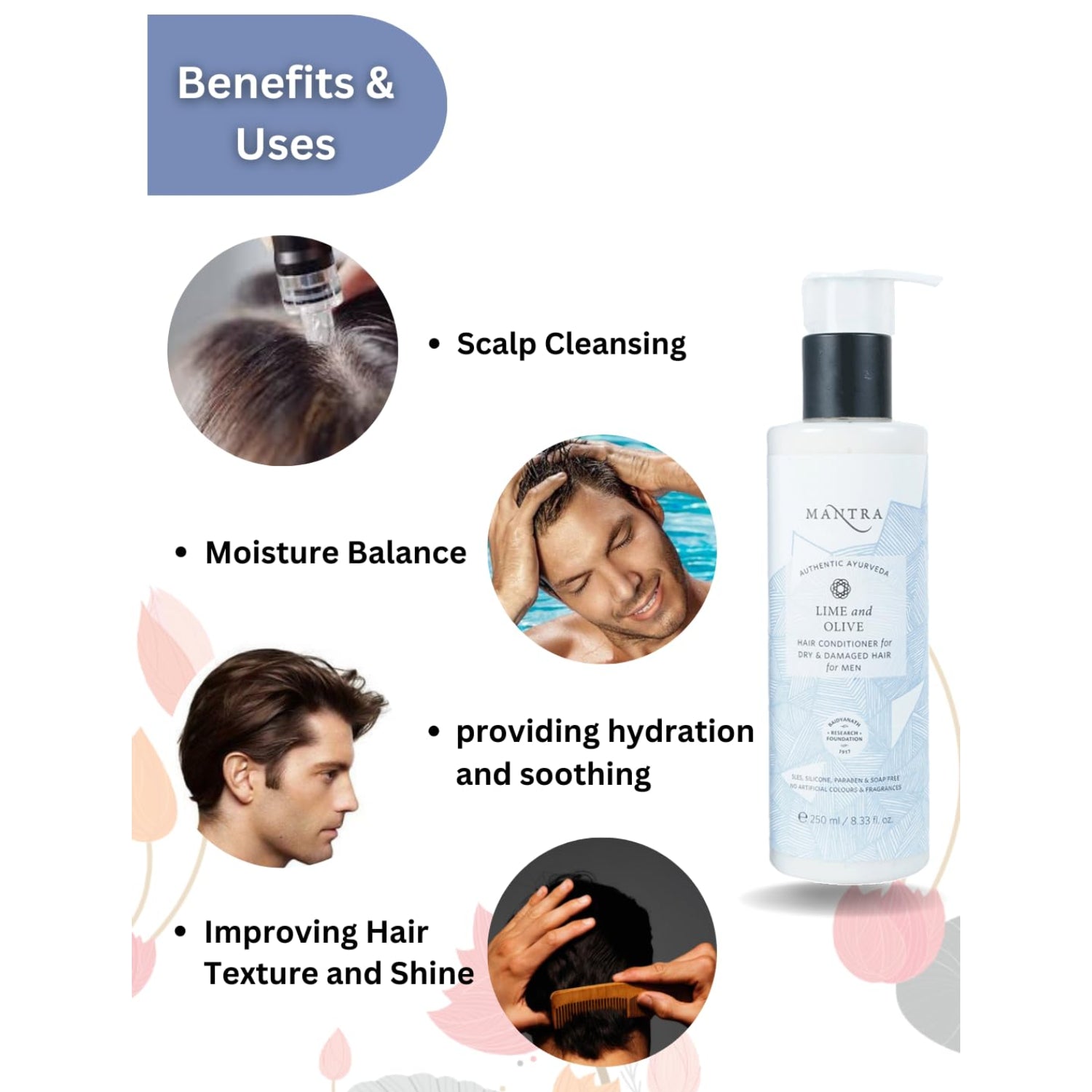 Lime And Olive Hair Conditioner For Dry And Damaged Hair For Men - Image 3