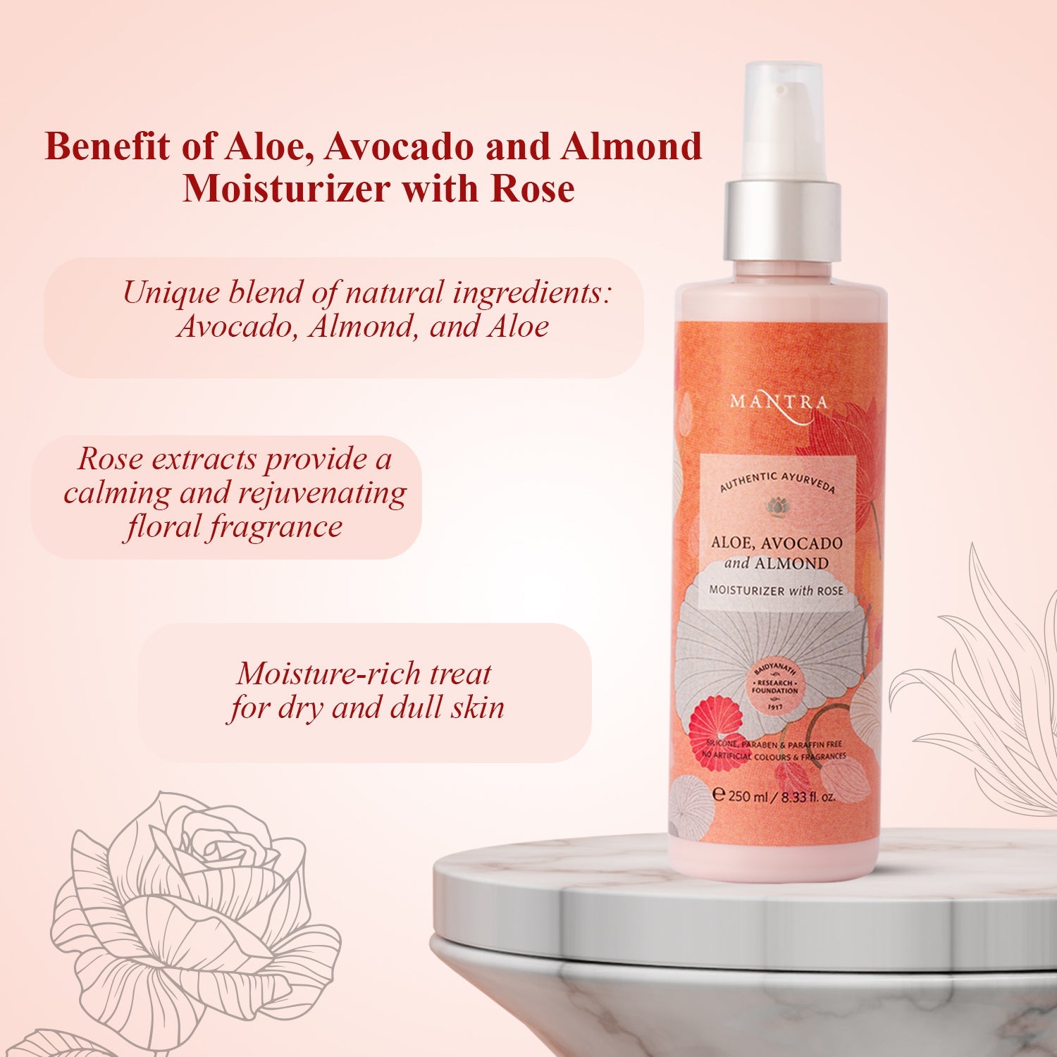 Mantra Aloe Avocado And Almond Moisturiser With Rose - Image 2