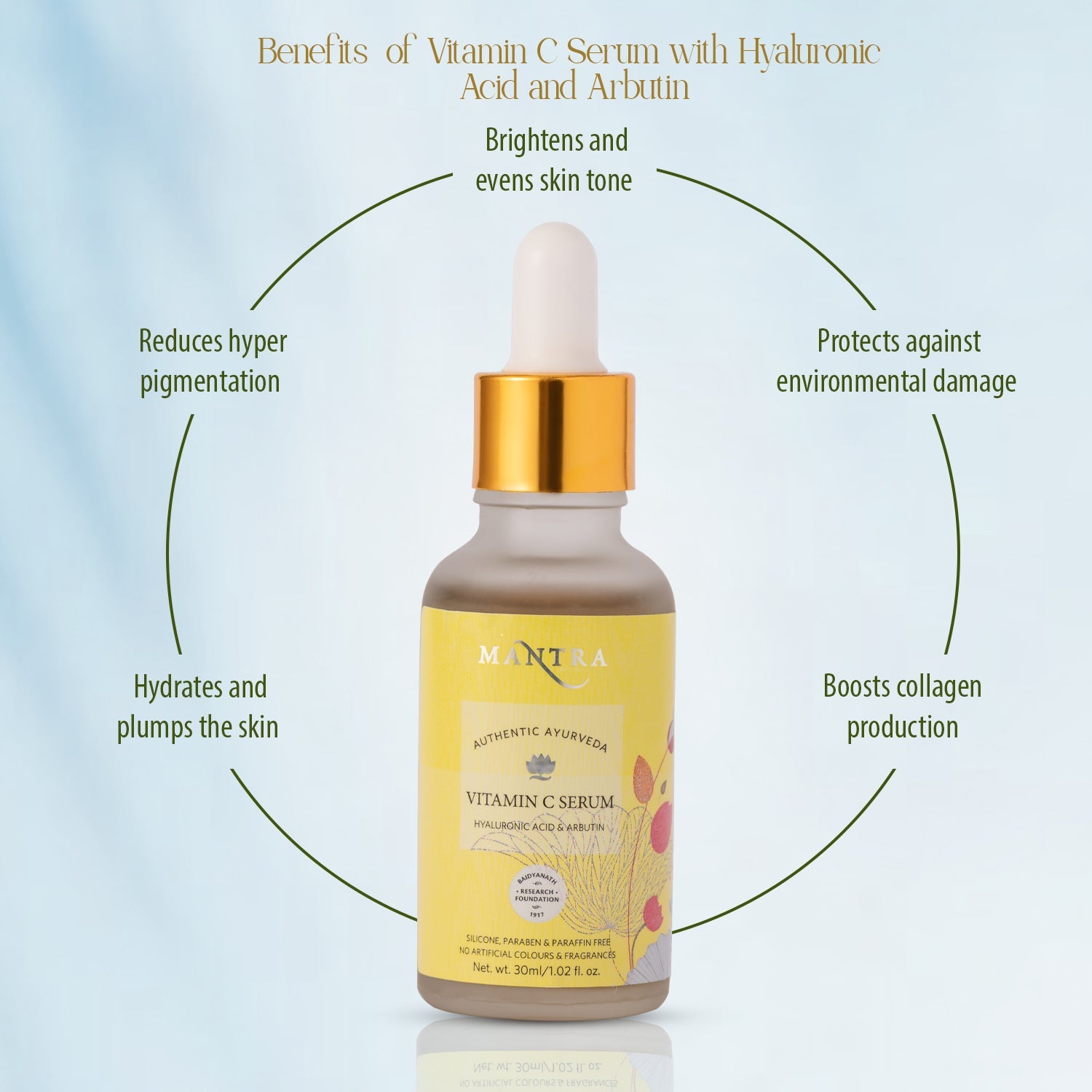 Mantra Vitamin C Serum with Hyaluronic Acid and Arbutin - Image 2