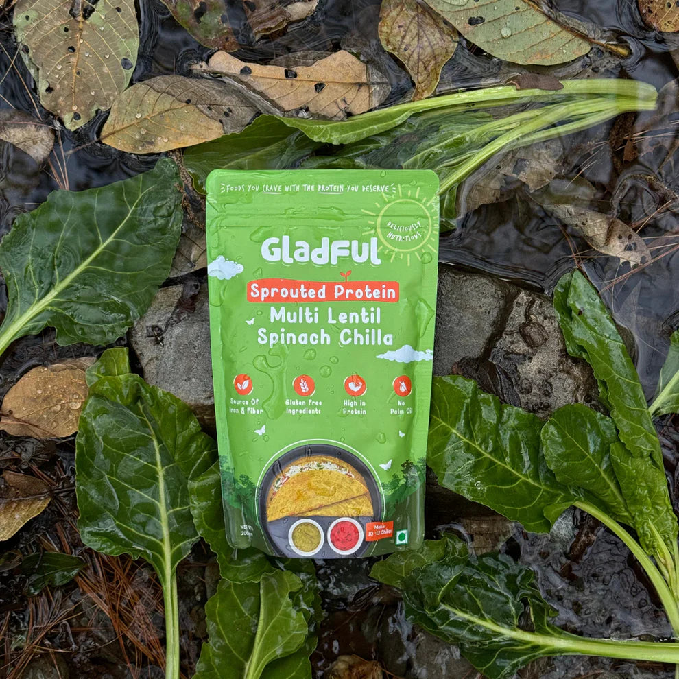 Gladful Spinach Chilla with Sproted Lentils Instant Mix