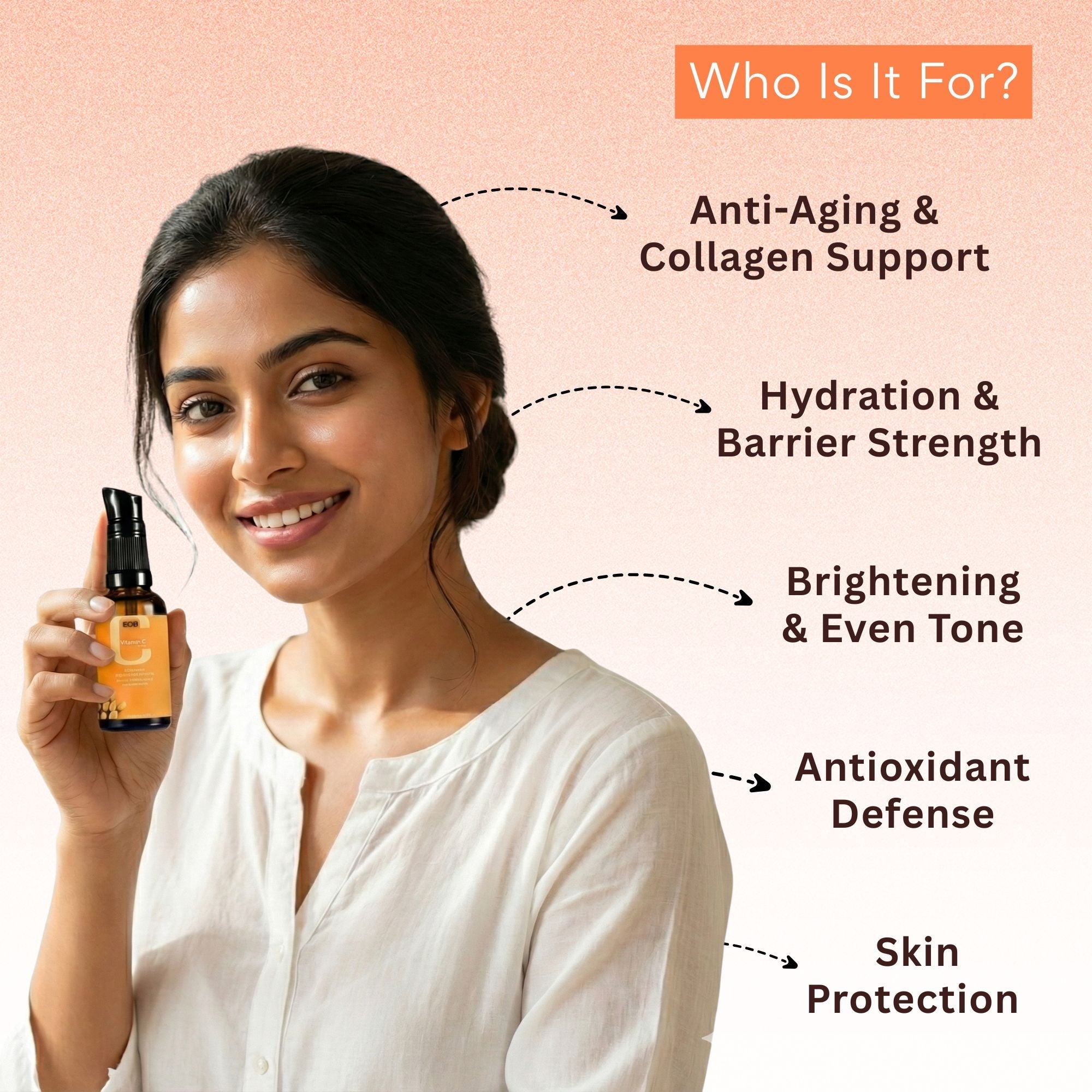 EOB 20% Vitamin C Serum with Hyaluronic Acid Face Serum