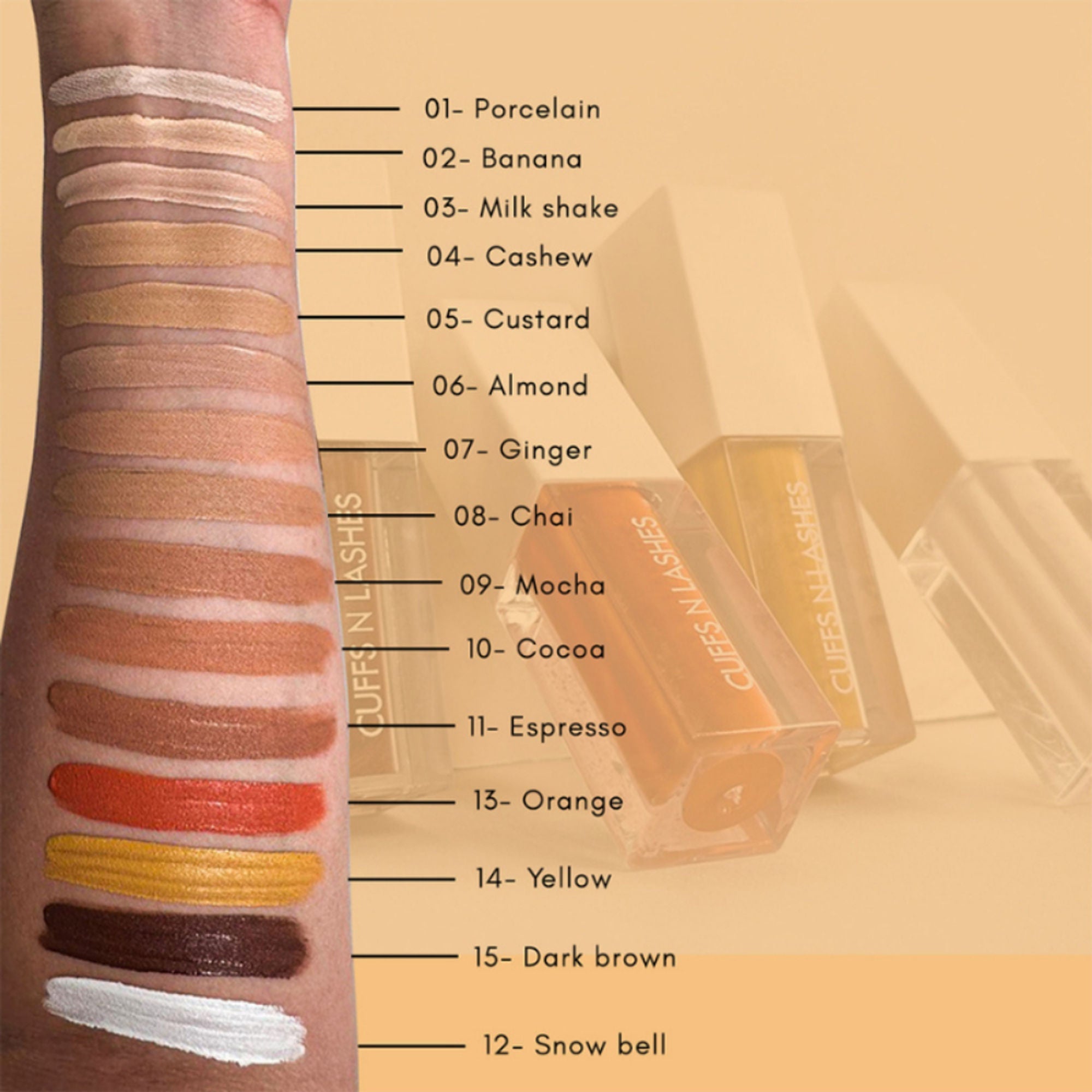CUFFS N LASHES Cover It All Liquid Concealer - 02 Banana