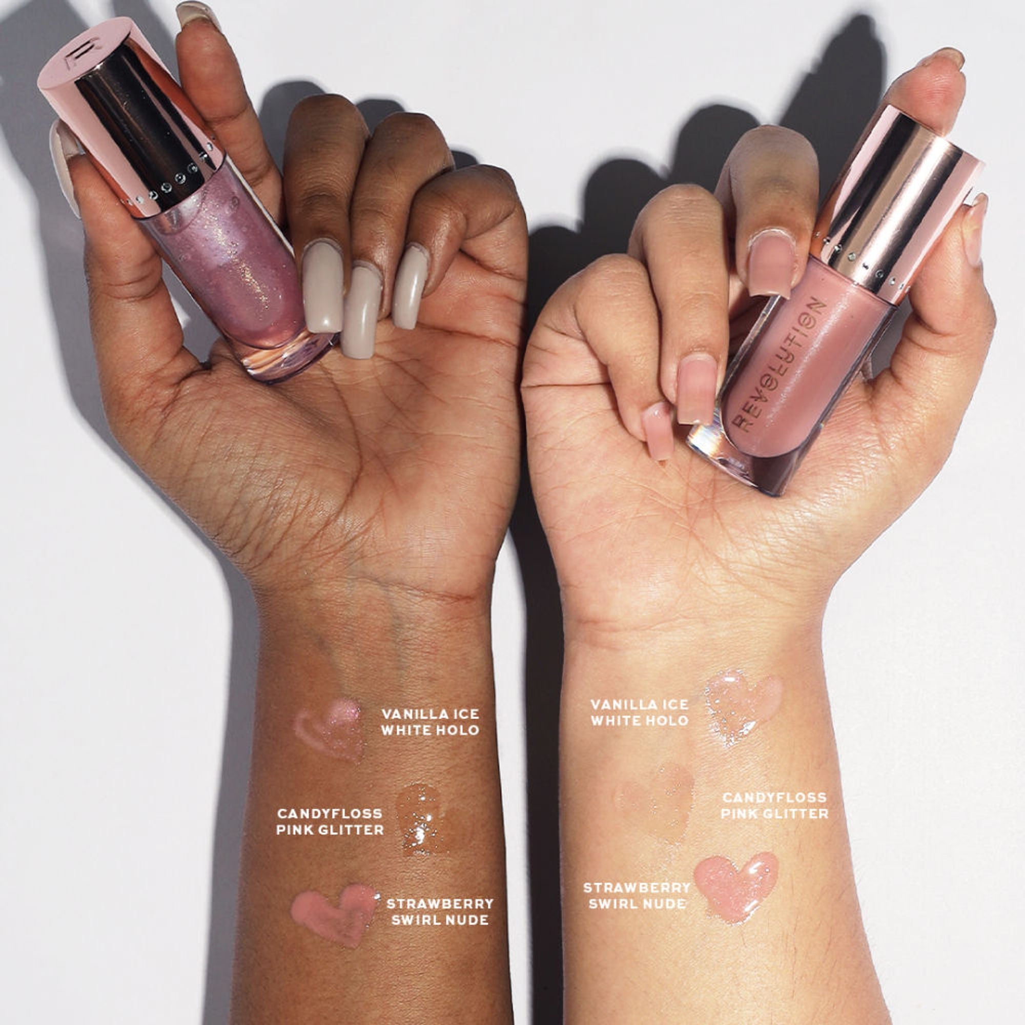 Makeup Revolution Y2K Baby Sweet Bomb Lip Gloss - Strawberry Swirl Nude