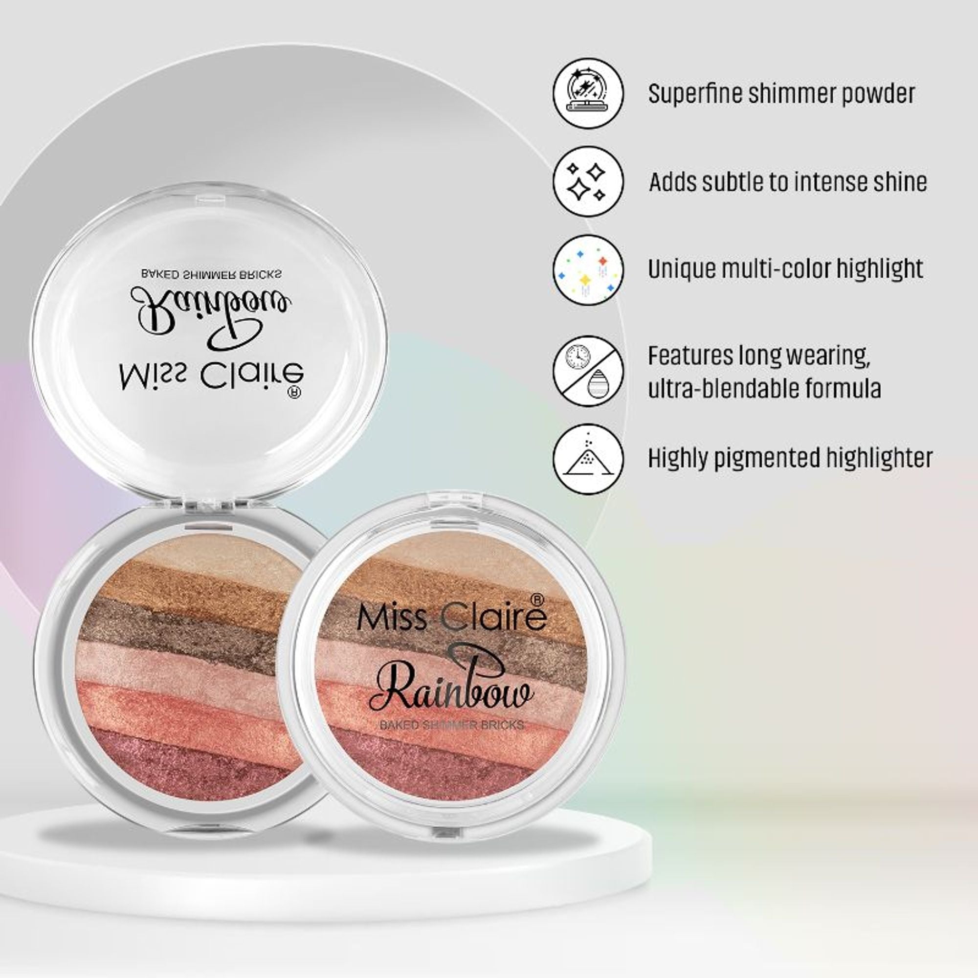 Miss Claire Rainbow Baked Shimmer Bricks - 3