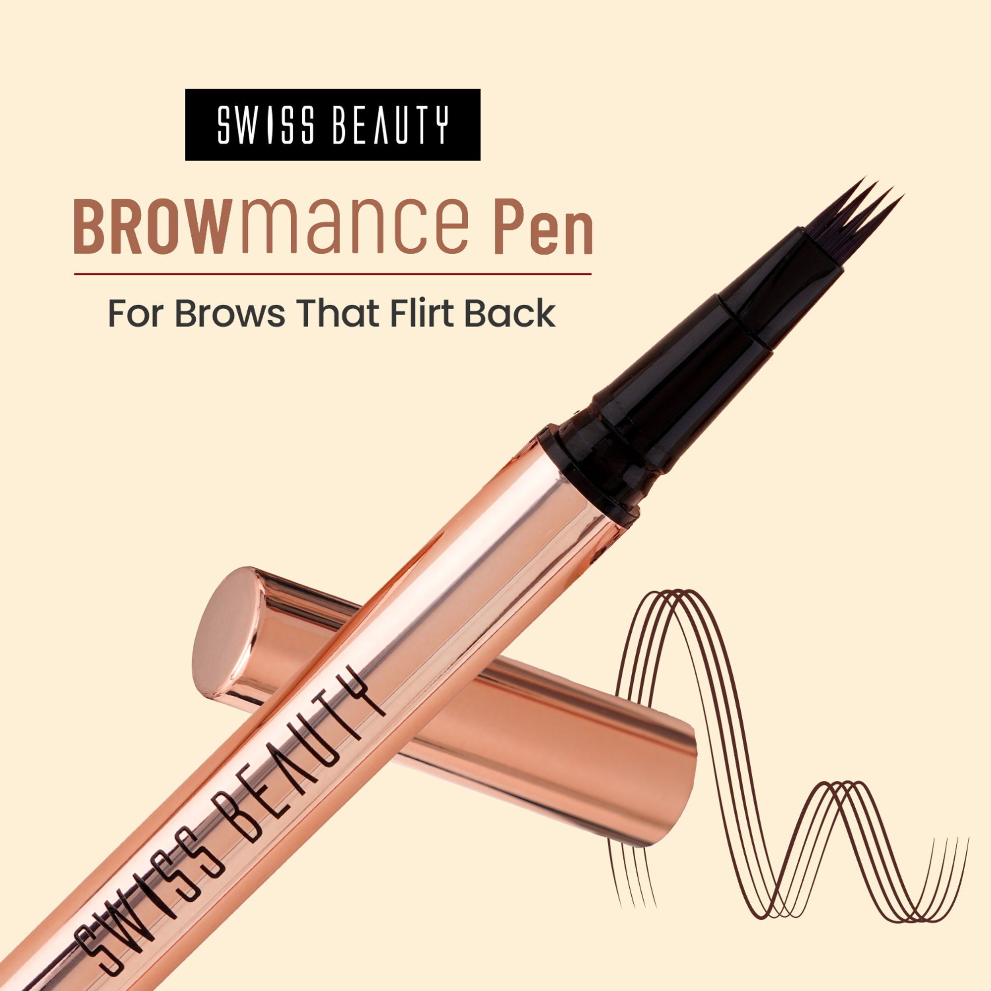 Swiss Beauty Browmance Pen Fills In Sparse Hair For 8-Hour Stay - 2 Medium Brown